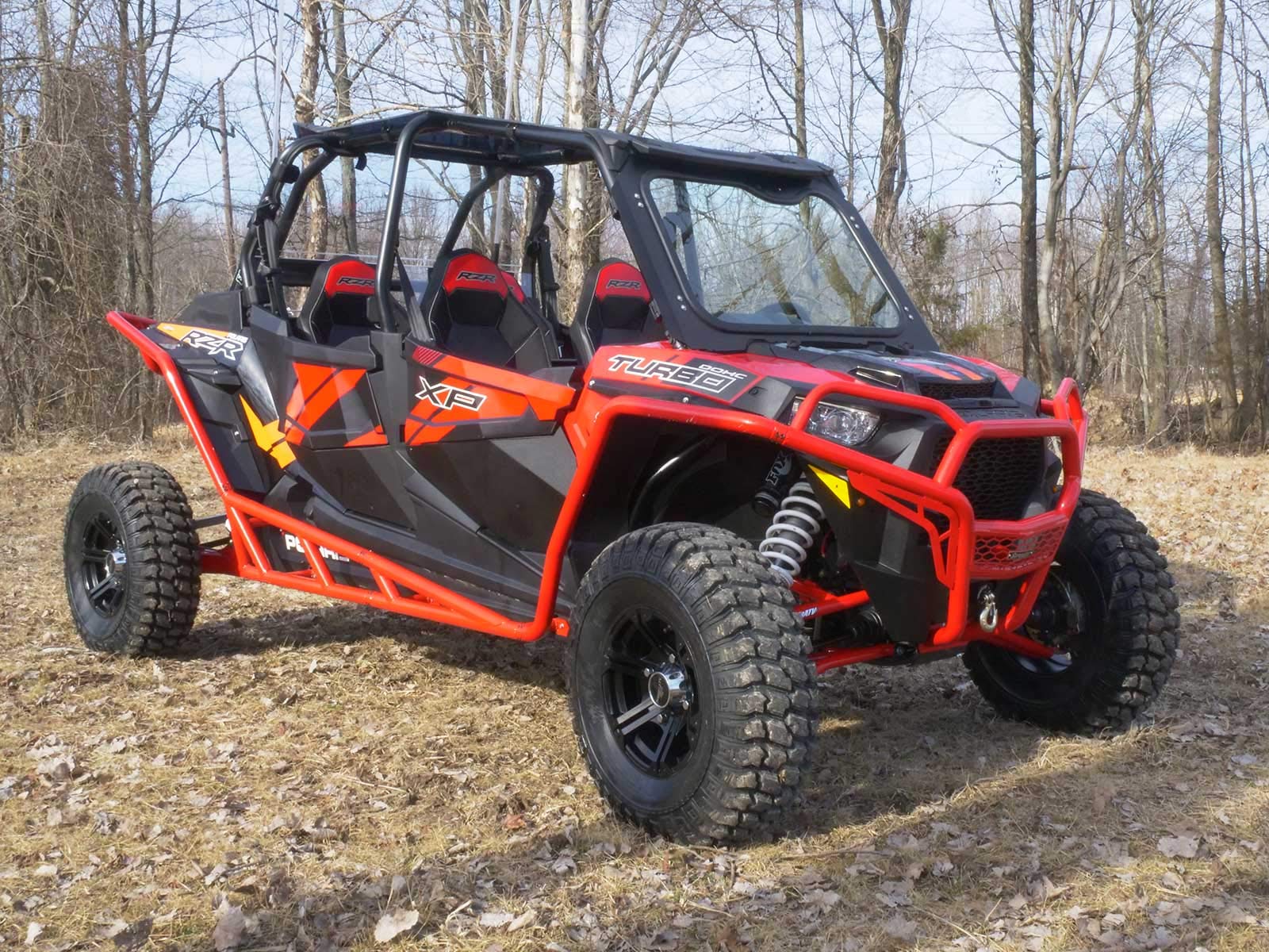 SuperATV (2) Lower High Clearance A-Arms for 2014+ Polaris RZR XP 1000 / XP 4 1000 - Non-Adjustable Red Off-Road Suspension Upgrade with 1.25