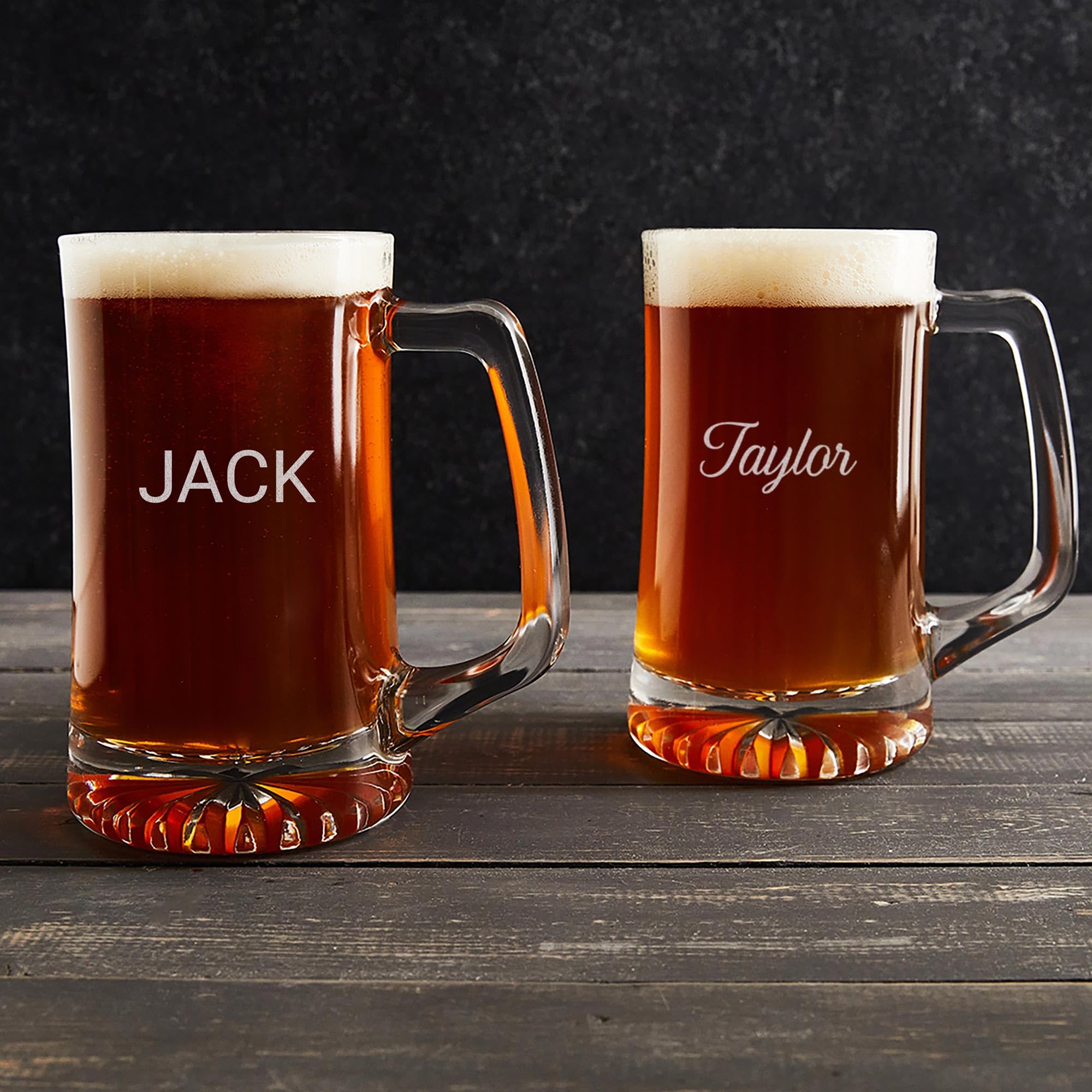 Personalized Engraved Beer Mug 25 oz - Custom Name & Monogram Beer Stein for Men, Dishwasher Safe - Perfect Groomsmen Gift, Bachelor Party, Beer Lover Present & Home Bar Decor