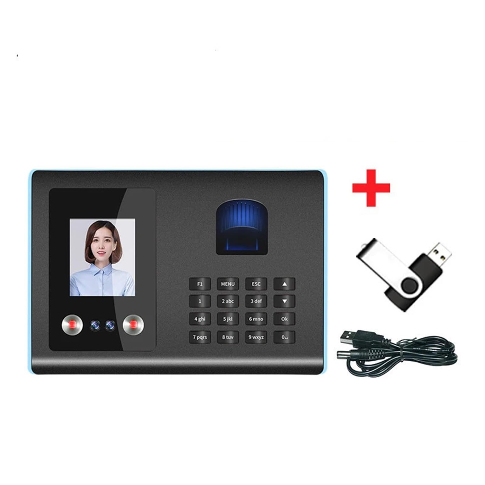 Biometric Fingerprint Time Clock for Office - Password & Face Recognition Attendance System with Multi-Language Support (1PC) - Perfect for Employee Time Tracking, School Attendance & Access Control