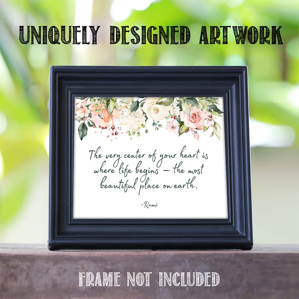TJ Originals Motivational Wall Art - 11x14 Unframed Rumi Quotes Print for Home & Office Decor