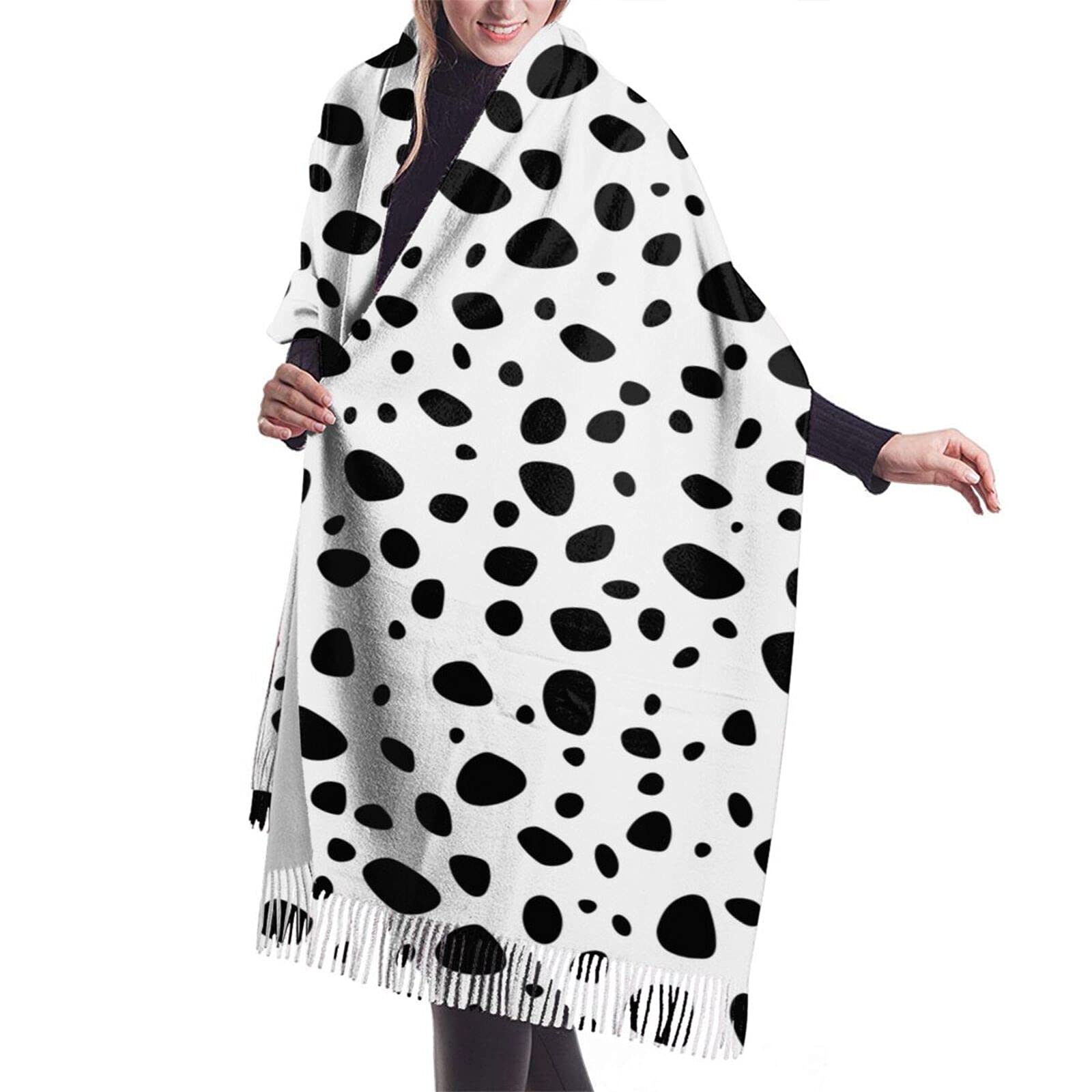 Women's Fashion Scarves - Dalmatian Print Soft Warm Winter Shawl Wrap, Cozy Long Scarf for Women, Perfect for Cold Weather, Office, Travel and Casual Outfits