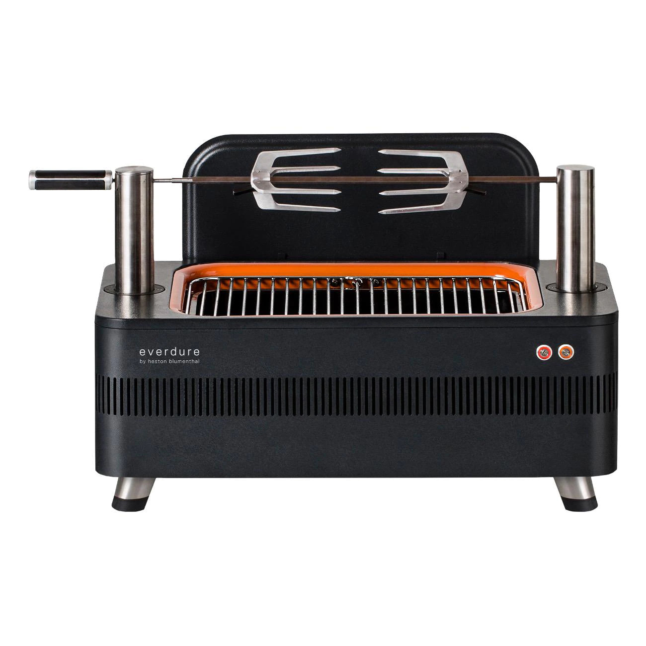 Everdure By Heston Blumenthal FUSION 29-Inch Charcoal Grill with Rotisserie & Electronic Ignition - Premium Outdoor BBQ Grill for Backyard, Patio, and Camping - Model HBCE1BSUS