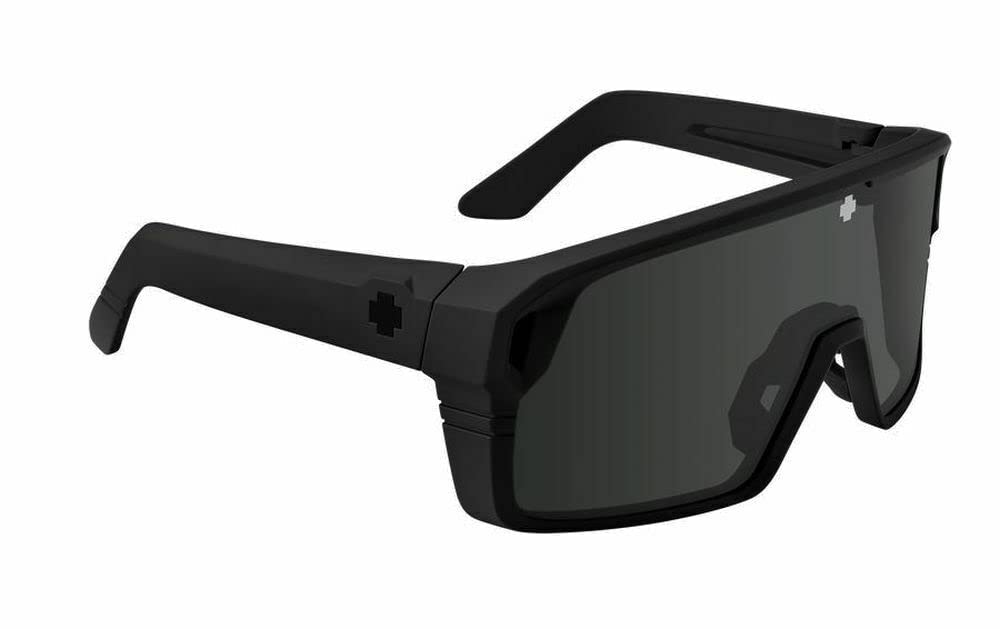 Spy Monolith Polarized Sunglasses Matte Black with Happy Gray Green & Polar Black Spectra Mirror Lenses - UV Protection for Driving, Fishing & Outdoor Activities