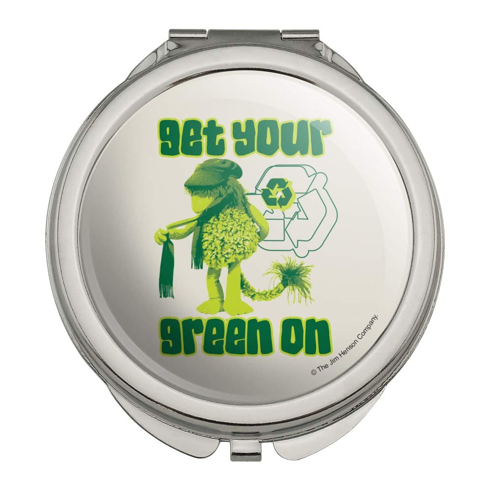 Recycle Fraggle Rock Boober Travel Purse - Compact Makeup Mirror for Eco-Friendly Fashion