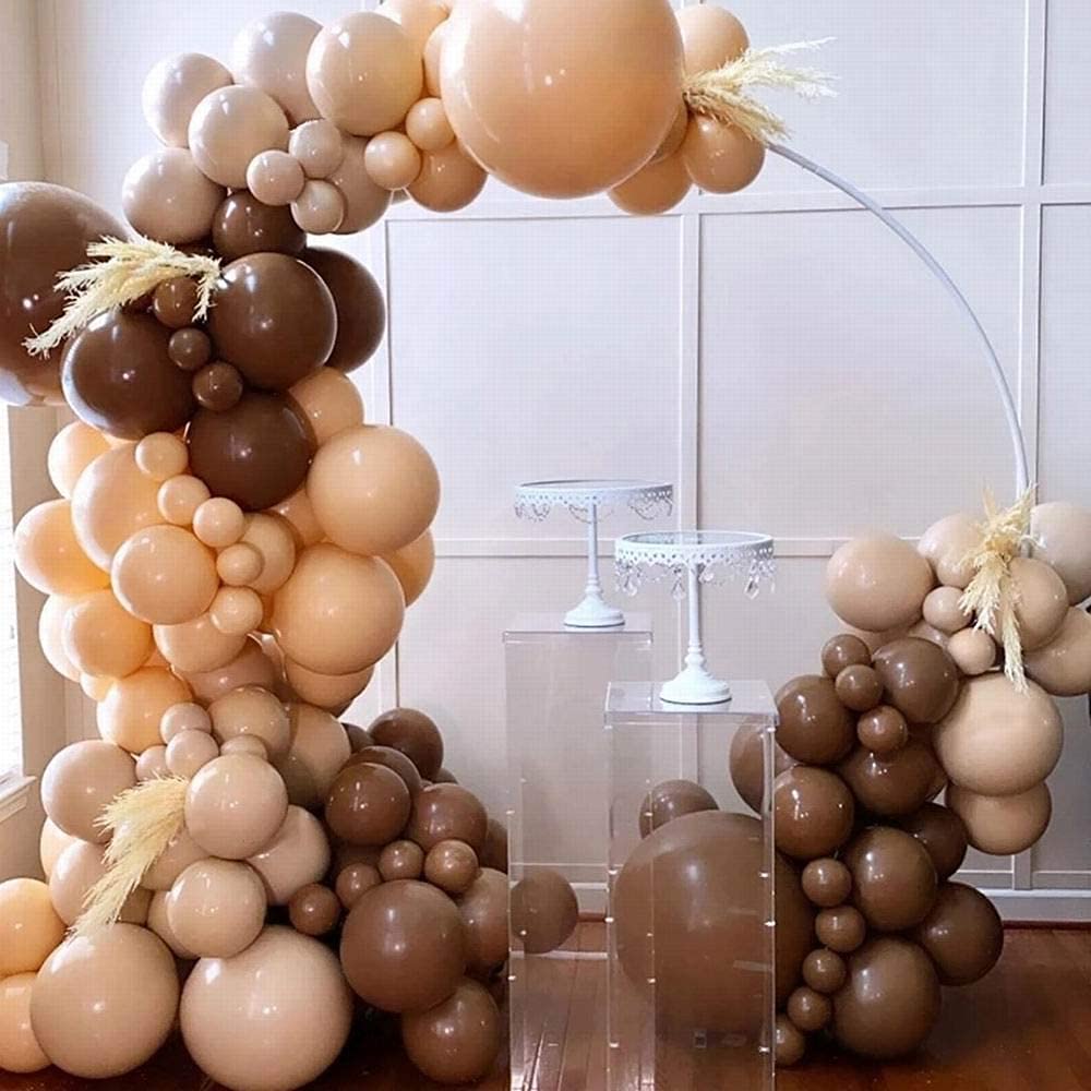 100 Pack Coffee Brown 12 Inch Latex Balloons - Durable Thick Party Balloons for Sports Events, Brown Bear Birthday Decorations, Baby Showers & Wedding Decorations