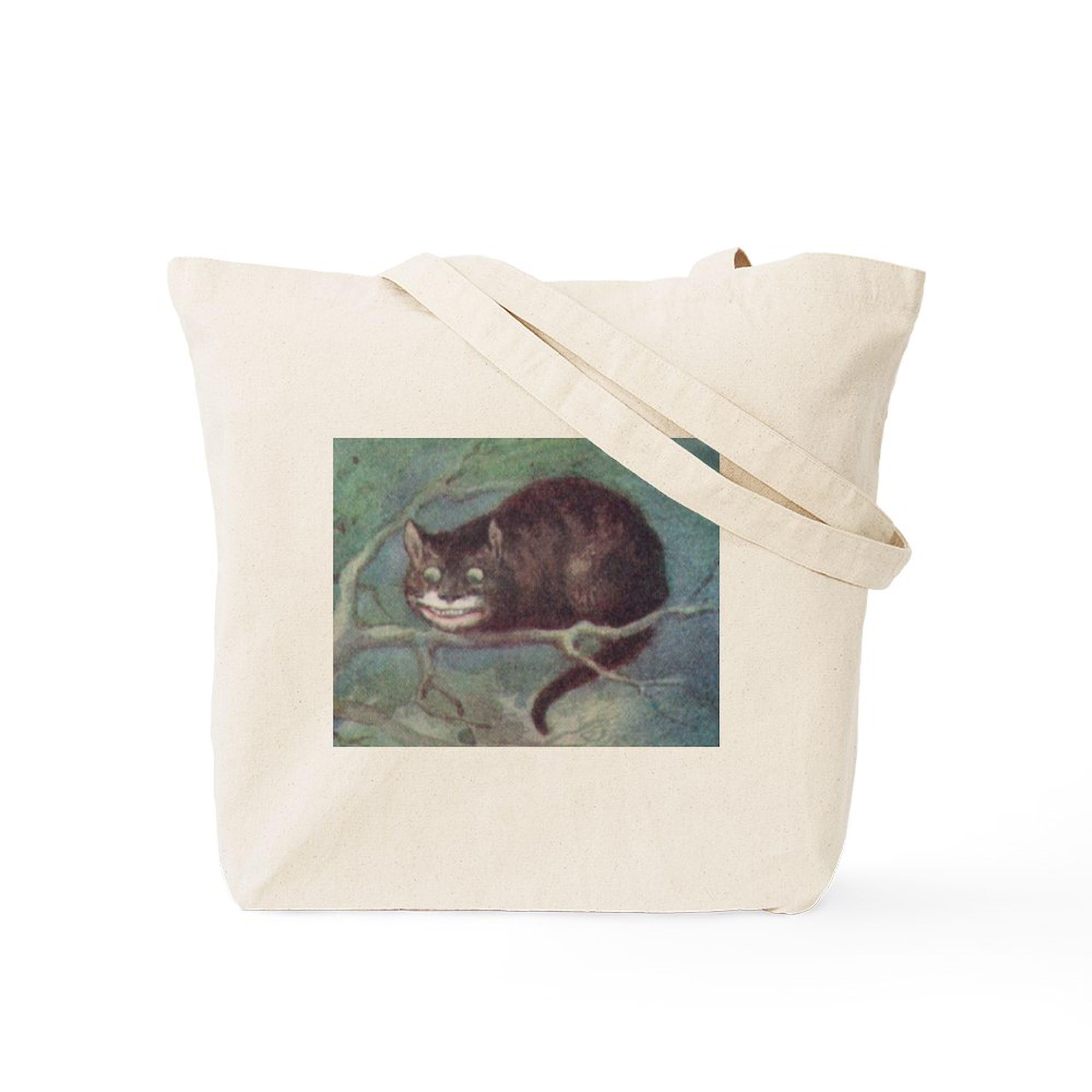 Cheshire Cat Tote Bag - Natural Canvas Reusable Shopping Bag for Groceries, Beach & Daily Use | Eco-Friendly Cotton Tote with Unique Alice in Wonderland Design