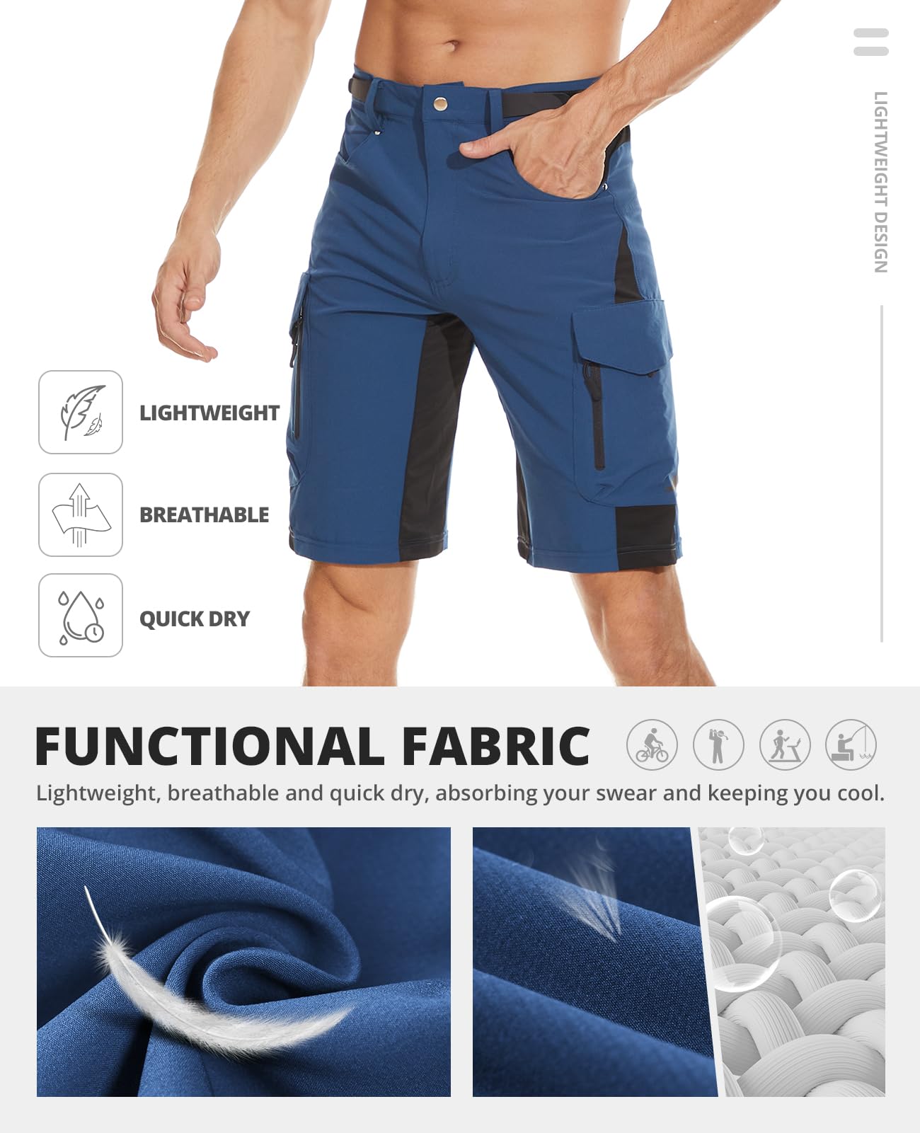 Cycorld Men's Mountain Bike Shorts for Cycling & Hiking | Outdoor Cargo Shorts