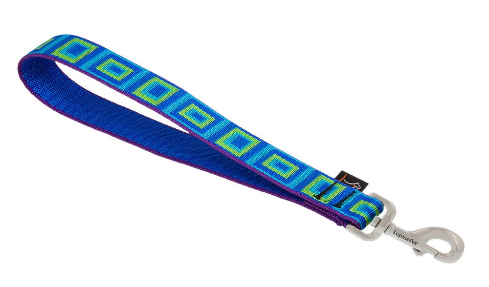 LupinePet Originals 1 Inch Sea Glass 11 Inch Training Tab Leash for Medium & Large Dogs - Perfect for Obedience Training, Walking & Outdoor Adventures