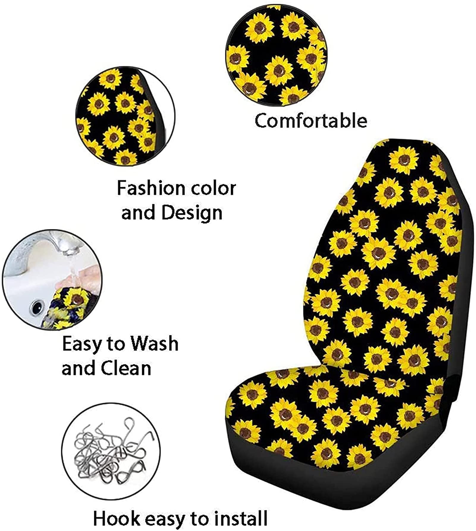 Durable Soft Bench Car Seat Cover - Christmas Santa Claus Design - Rear Seat Protector for Pets & Interior Decoration - Waterproof & Scratch-Resistant for Dog Paws - Perfect for Holiday Travel, Family Road Trips & Pet Protection