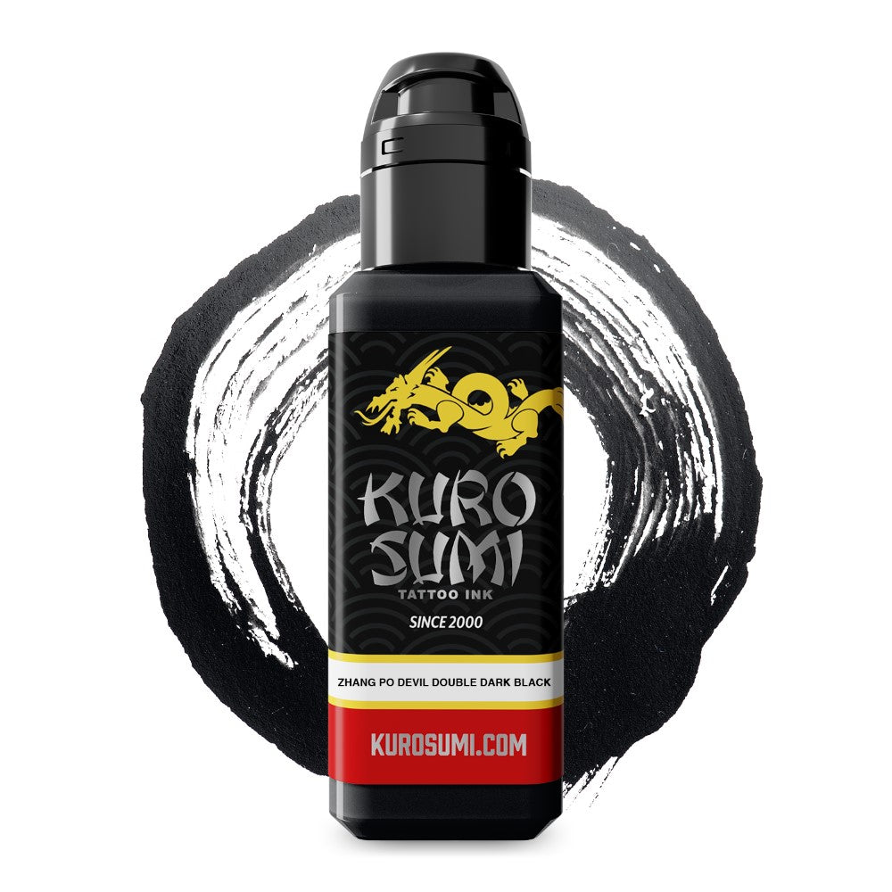 Kuro Sumi Zhang Po Devil Double Dark Black Tattoo Ink - Professional Tattoo Artist Supply for Bold Blackwork & Dark Shading Tattoos - Perfect for Sleeves, Tribal, and Gothic Tattoo Designs