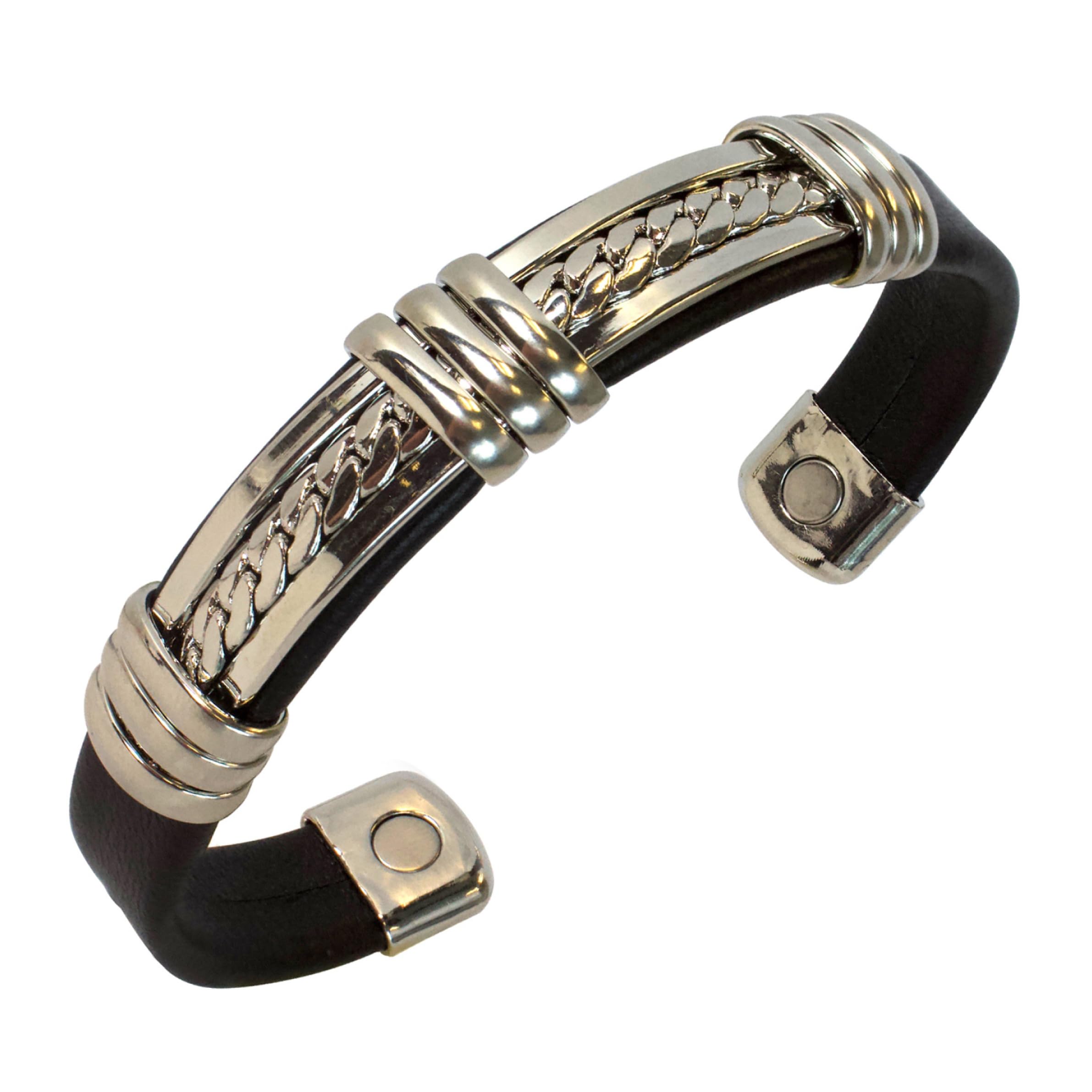Real Copper & Leatherette Motorcycle Bracelet for Men & Women - Magnetic Biker Jewelry for Motorcycle Riders - Perfect for Biker Gifts, Motorcycle Events & Everyday Wear