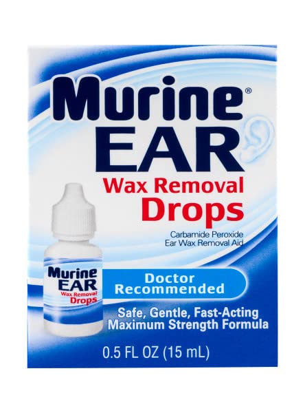 Murine Ear Wax Removal Drops for Adults & Kids - 0.5 oz Ear Cleaning Solution (Pack of 6) - Safe & Gentle Earwax Softener for Ear Hygiene & Wax Buildup Relief - Perfect for Home Use & Travel First Aid Kits