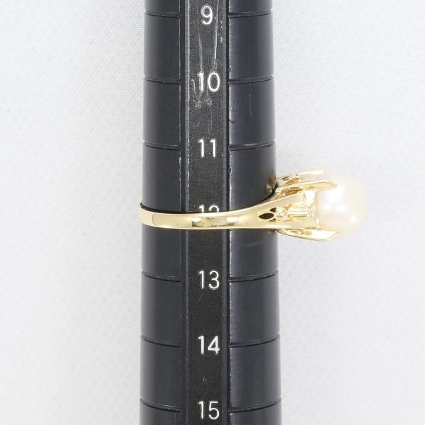 18K Yellow Gold Pearl and Diamond Ring for Women - Elegant Bridal, Engagement, Anniversary Jewelry Gift