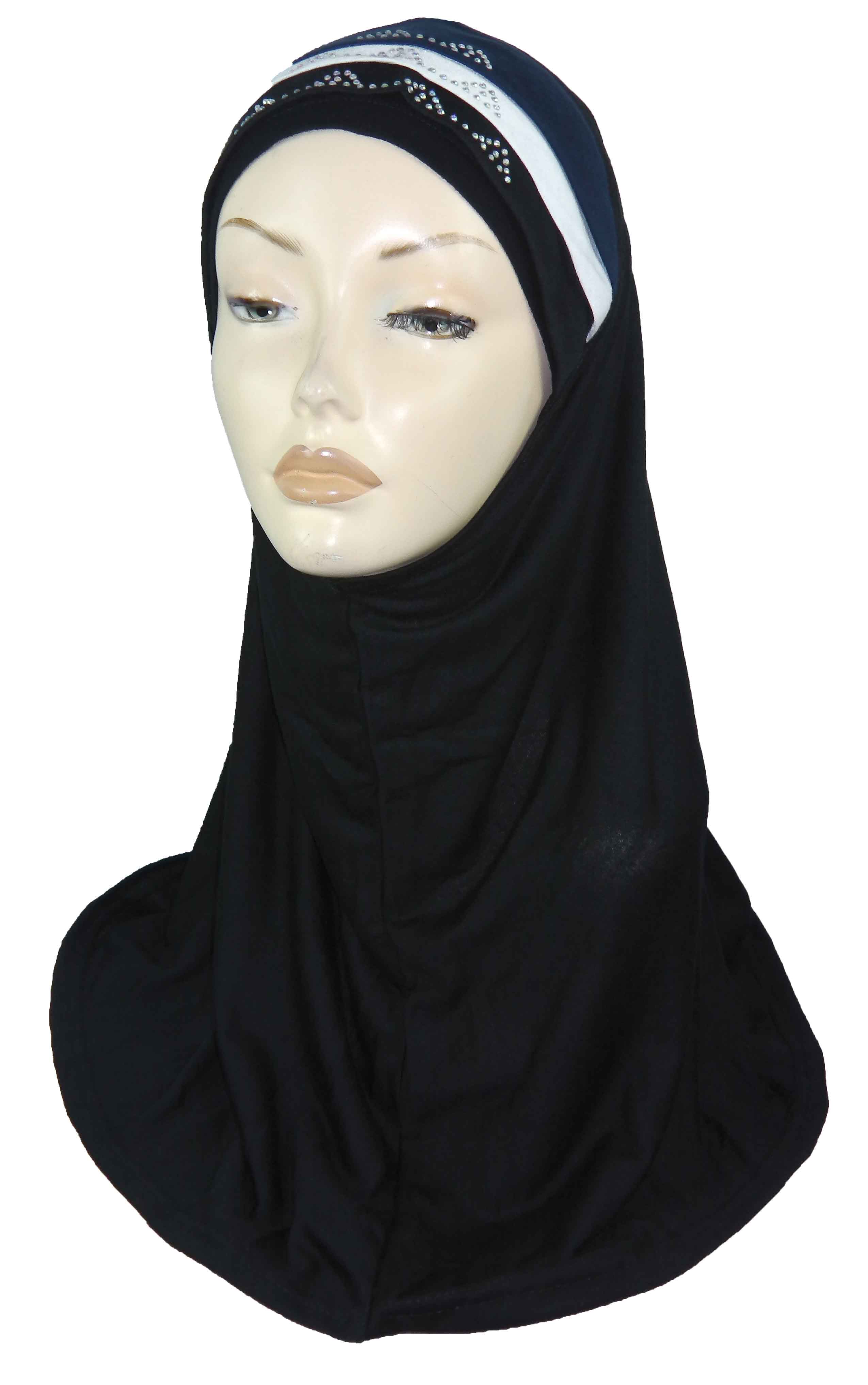Elegant Black Diamanté Hijabs for Women - Easy to Wear & Comfortable - Perfect for Daily Wear, Special Occasions & Modest Fashion