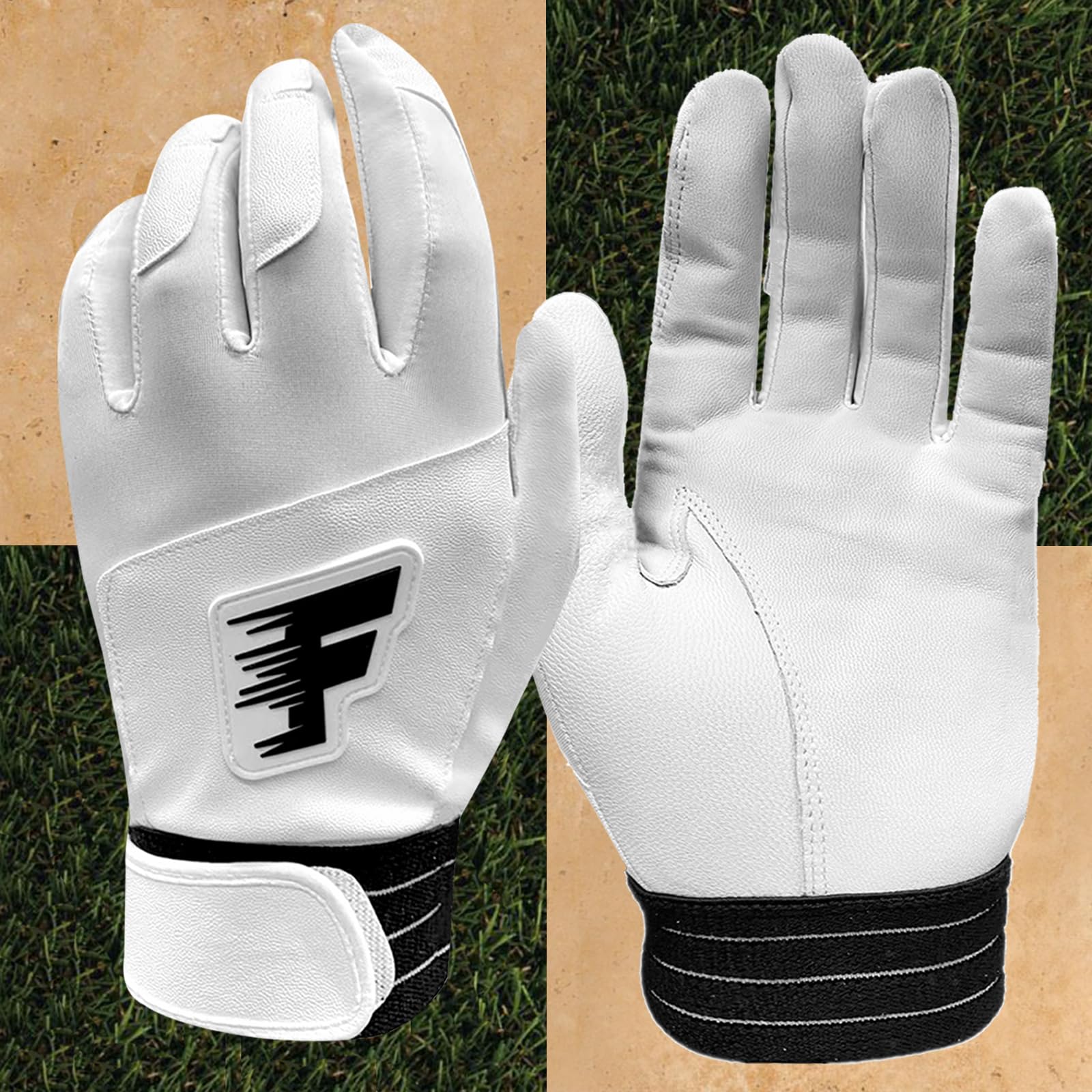 **Men's & Youth Baseball Batting Gloves - Cabretta Leather Pro Grip Gloves for Baseball & Softball (1 Pair) - Ideal for Training, Games & Outdoor Sports**