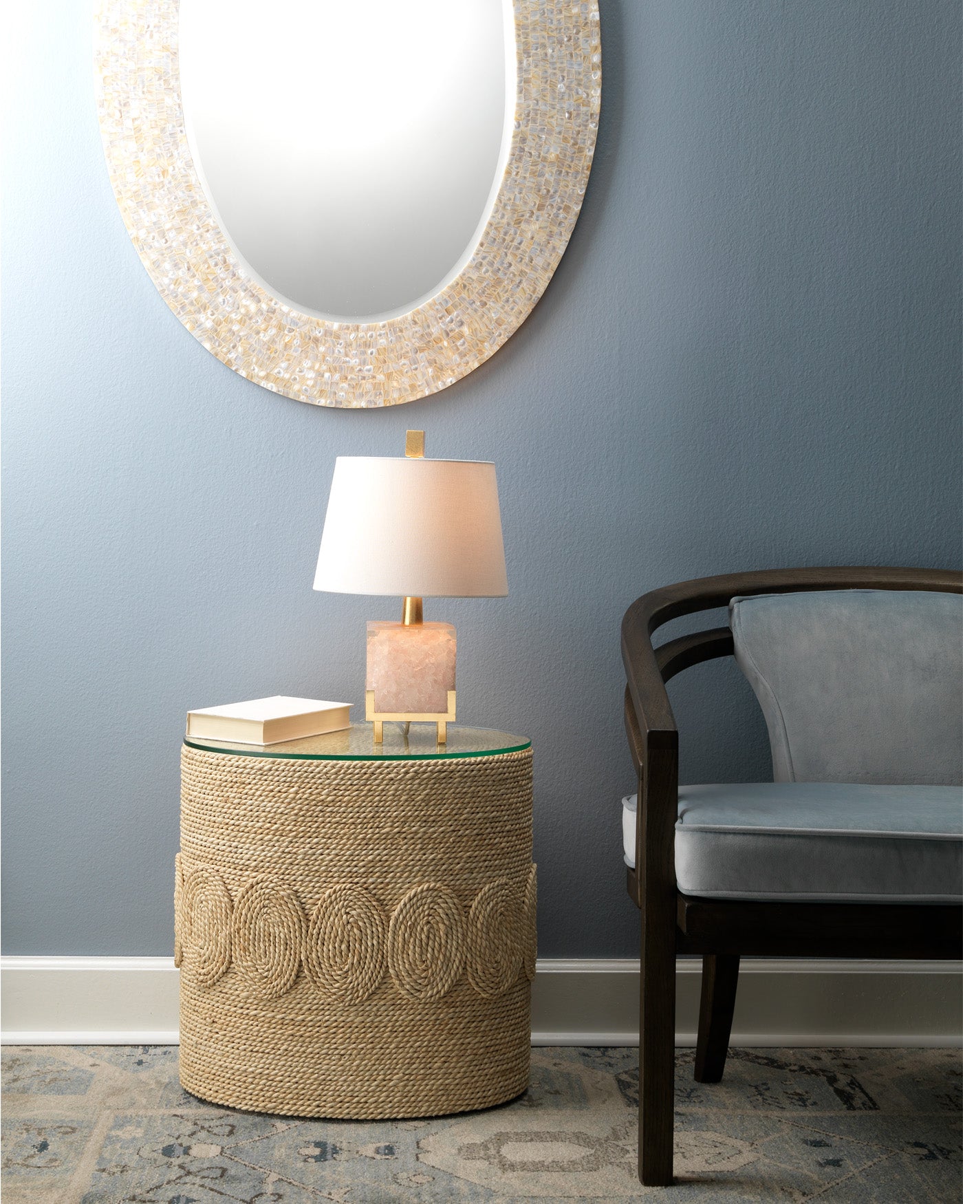 Modern Barbados Oval Side Table - Stylish & Functional Living Room, Bedroom, or Patio Accent Table - Perfect for Coffee, Books, and Decor