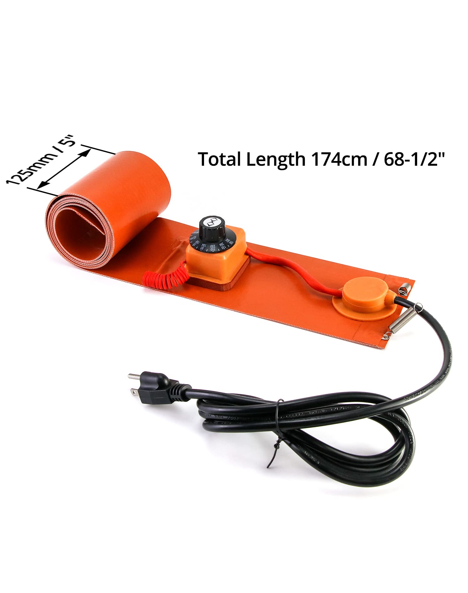 QWORK 1200W 120V Drum Heater with Thermostat - 2 Pack Barrel Band Heater for 55 Gallon Metal Oil Drums & Grease Kegs | Temperature Adjustable | Ideal for Industrial Use, Warehouse Storage & Cold Weather Applications