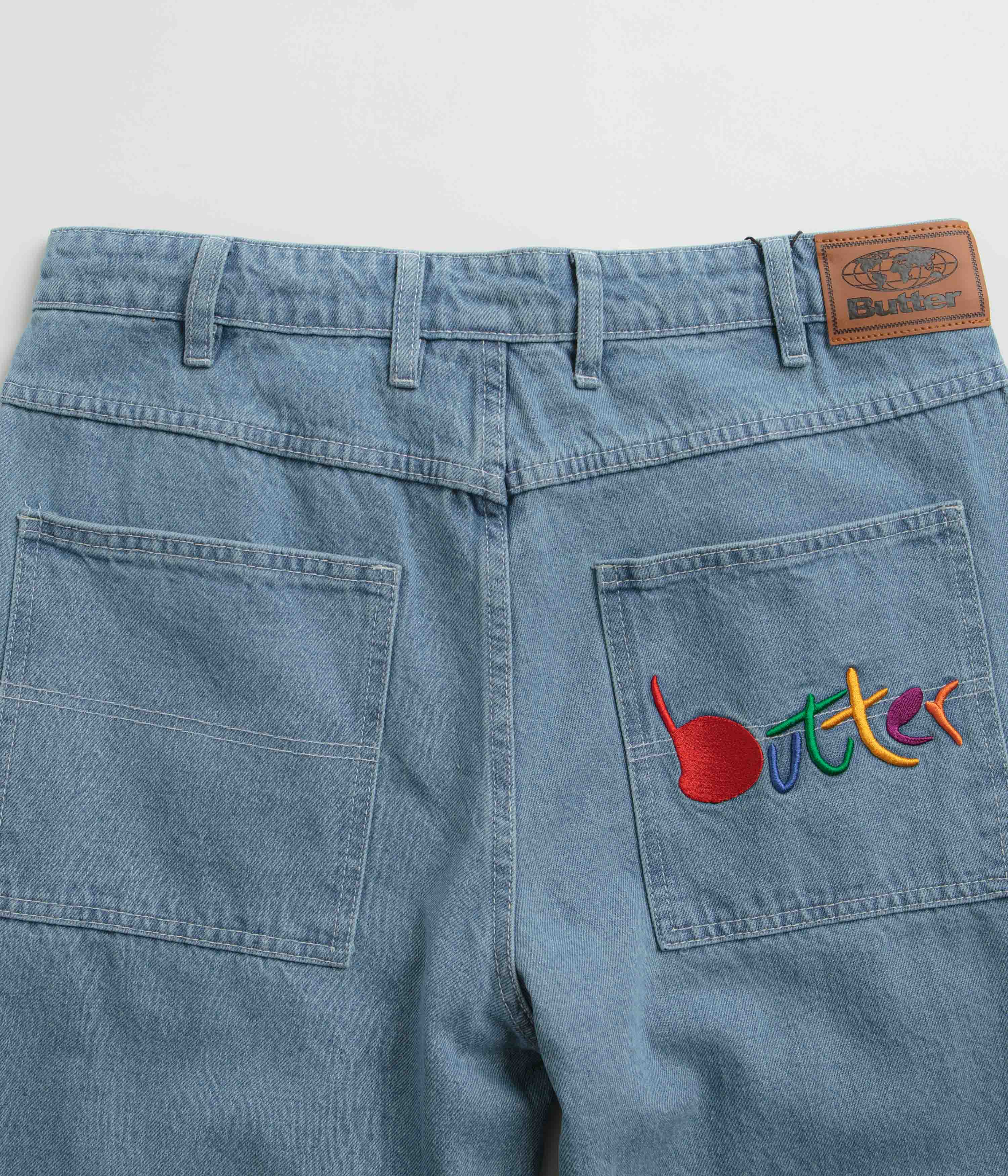 Butter Goods Art Jeans - Mid Blue Wash High Waisted Denim Pants for Women | Casual Streetwear & Vintage Style Outfits