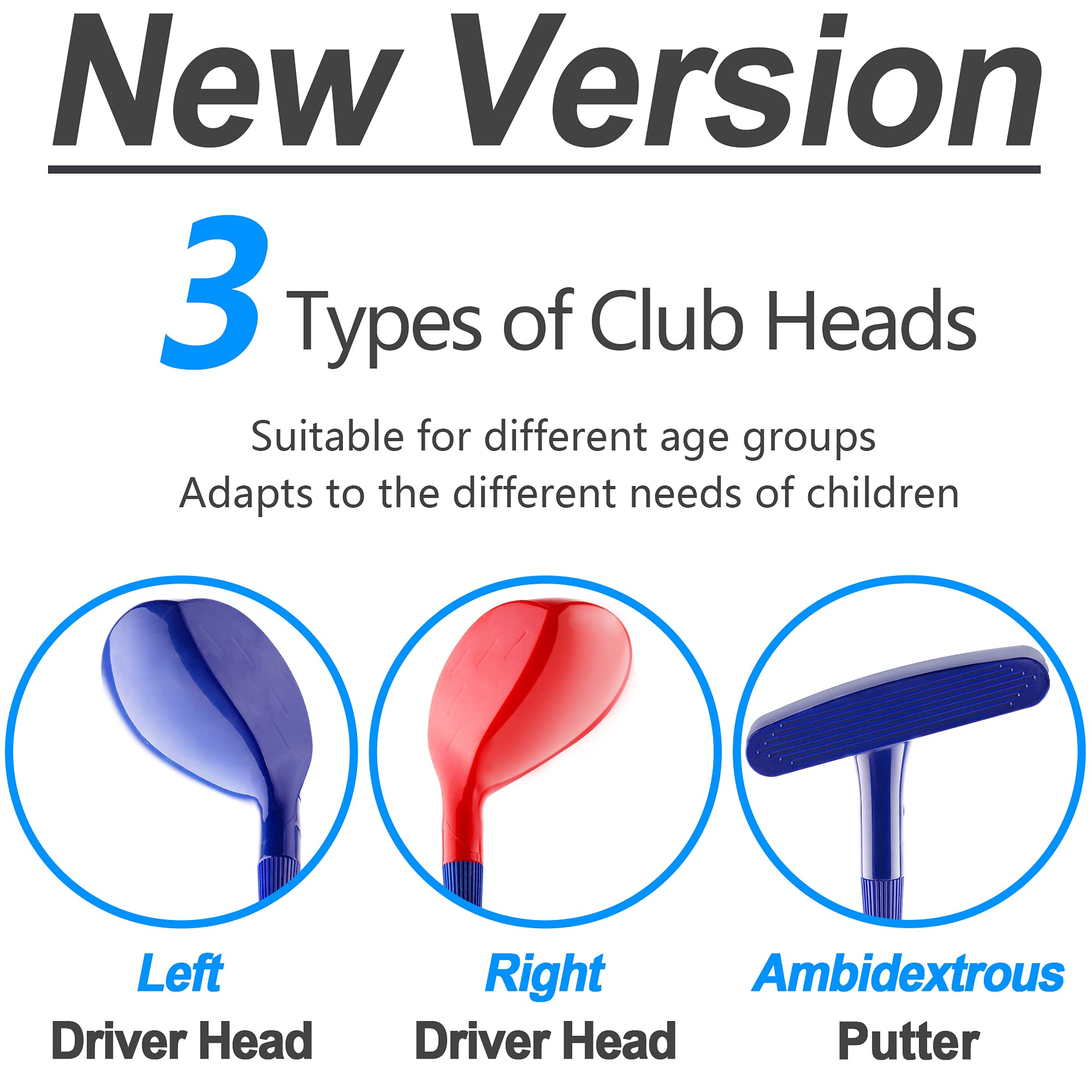 iPlay iLearn Kids Golf Toy Set - Adjustable Left & Right Hand Clubs for Boys & Girls Ages 3-8 | Outdoor Sports & Indoor Play | Perfect Birthday Gift for Toddlers | Encourages Active Exercise & Backyard Fun | Great for Birthday Parties, Family Yard Games & Preschool PE Activities