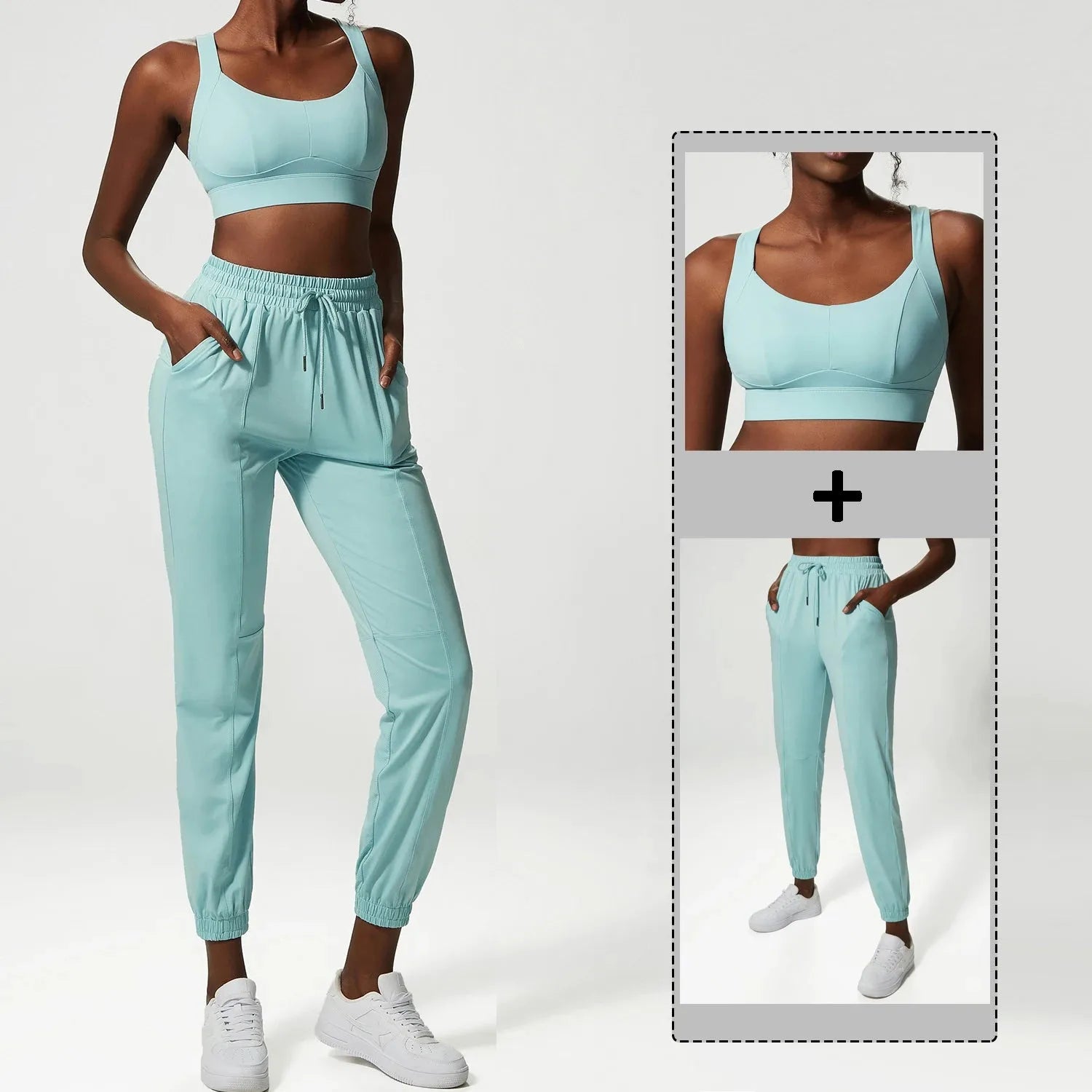 2/3 Piece Women's Yoga Set - Breathable Loose Fit Gym Outfit with Zipper Jacket, Sports Bra & Jogger Pants - Perfect for Yoga, Pilates, Workout & Lounge Wear