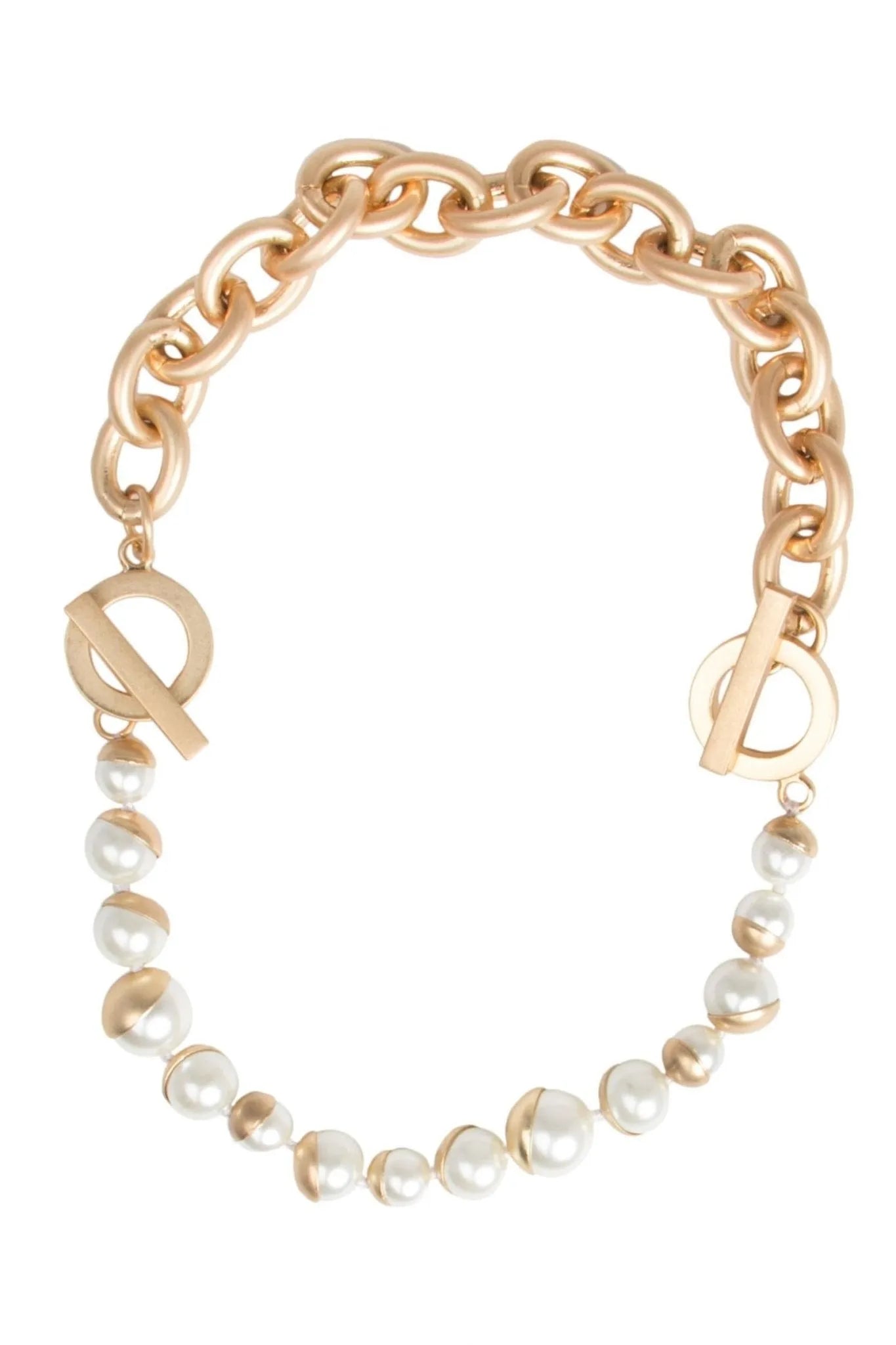 Double Gold Chain Pearl Bracelet for Women - Elegant 18K Gold Plated Pearl Jewelry - Perfect for Weddings, Parties & Special Occasions