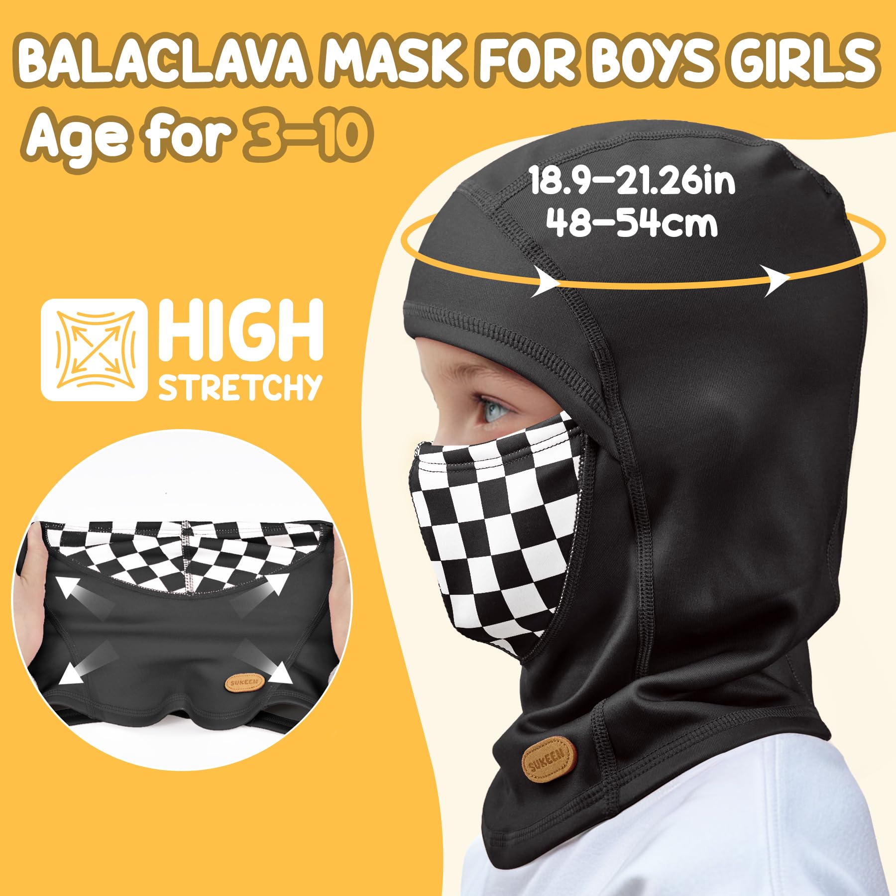 Breathable Kids Winter Balaclava Ski Mask for Girls & Boys - Warm Face Cover with Neck Gaiter for Outdoor Activities, Snowboarding, Skiing & Cold Weather Protection