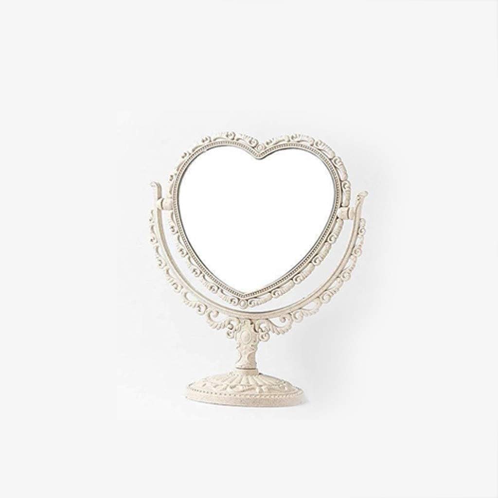 Vintage Princess Vanity Mirror - Heart Shaped Hollow-Out Decorative Mirror for Dressing Table, Makeup & Beauty (14x17cm) - Perfect for Bedroom Decor & Bridal Makeup Station