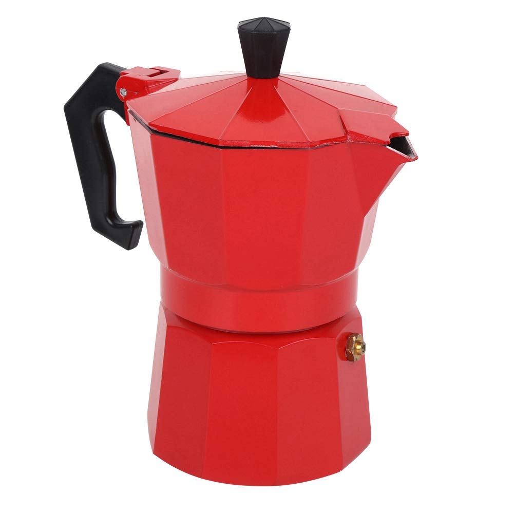 **300ML Coffee Maker with 6-Cup Pot - Fast & Safe Brewing for Home, Office, Gifts | Perfect for Espresso, Latte & Morning Coffee (Red)**