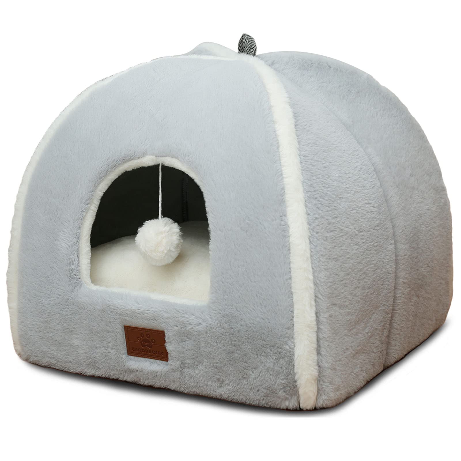 Cozy Cat Cave Bed for Indoor Cats - Soft Self-Warming Cat House with Removable Washable Cushion | Perfect Kitten Bed for Small & Medium Pets | Ideal for Winter Napping & Stress Relief