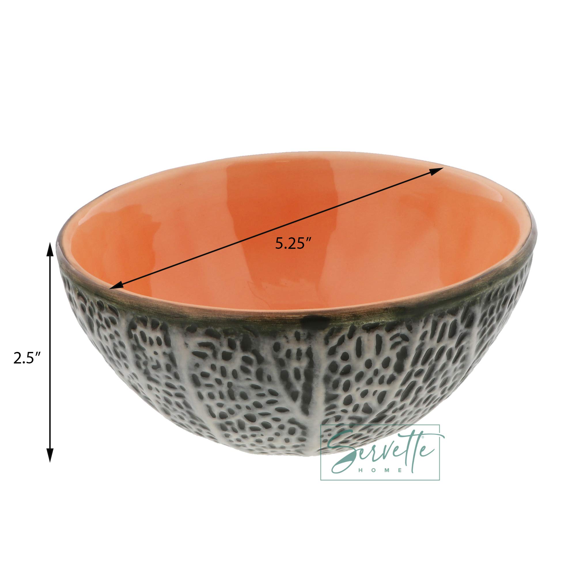 Servette Home 12oz Ceramic Breakfast Bowl - Perfect for Cereal, Yogurt, Fruit, Soup & Dessert - Cantaloupe Color - Ideal for Morning Meals, Snacks & Family Dining