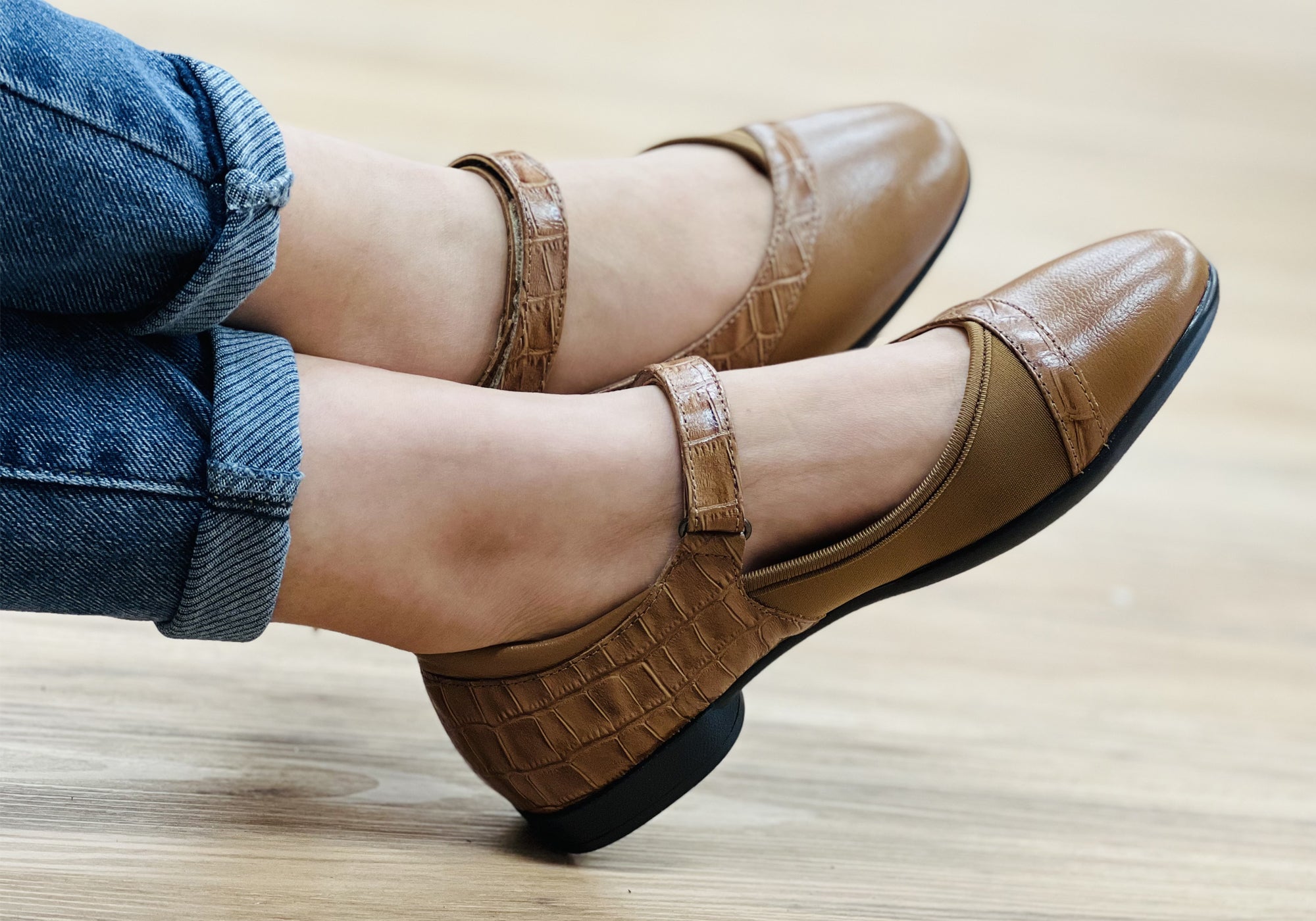 Opananken Mindy Women's Comfortable Brazilian Leather Mary Jane Shoes - Stylish & Supportive for Work, Travel & Everyday Wear