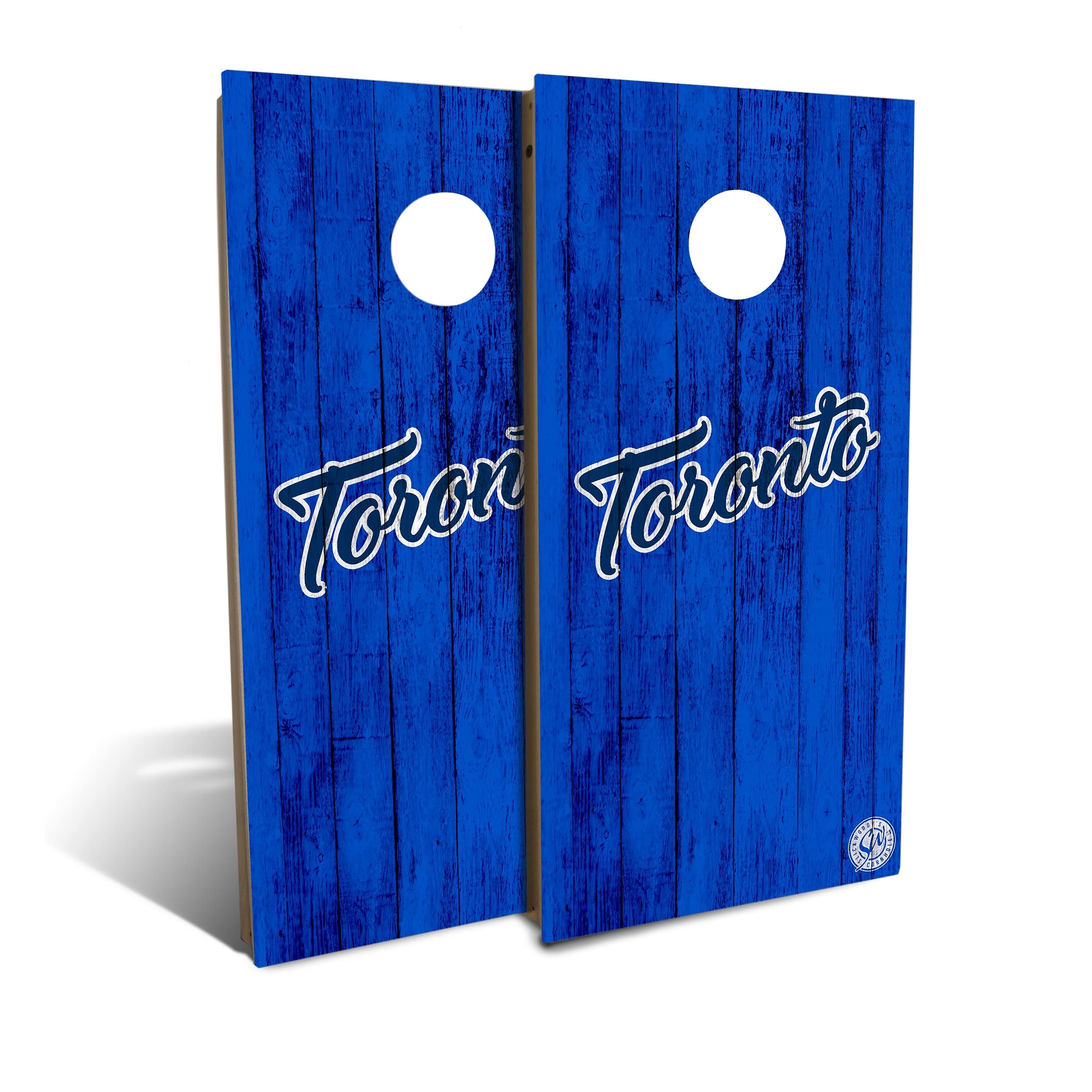 Premium Toronto Solid Wood Cornhole Board Set with 8 Bean Bags - Outdoor Lawn Games for Backyard, Tailgating, and Beach Parties