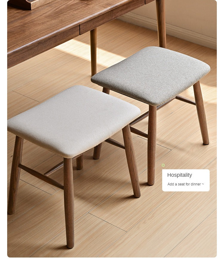 Solid Oak Wood Modern Dressing Stool - Elegant Vanity Seat with Storage for Bedroom & Bathroom | Perfect Makeup Stool, Shoe Bench & Home Decor