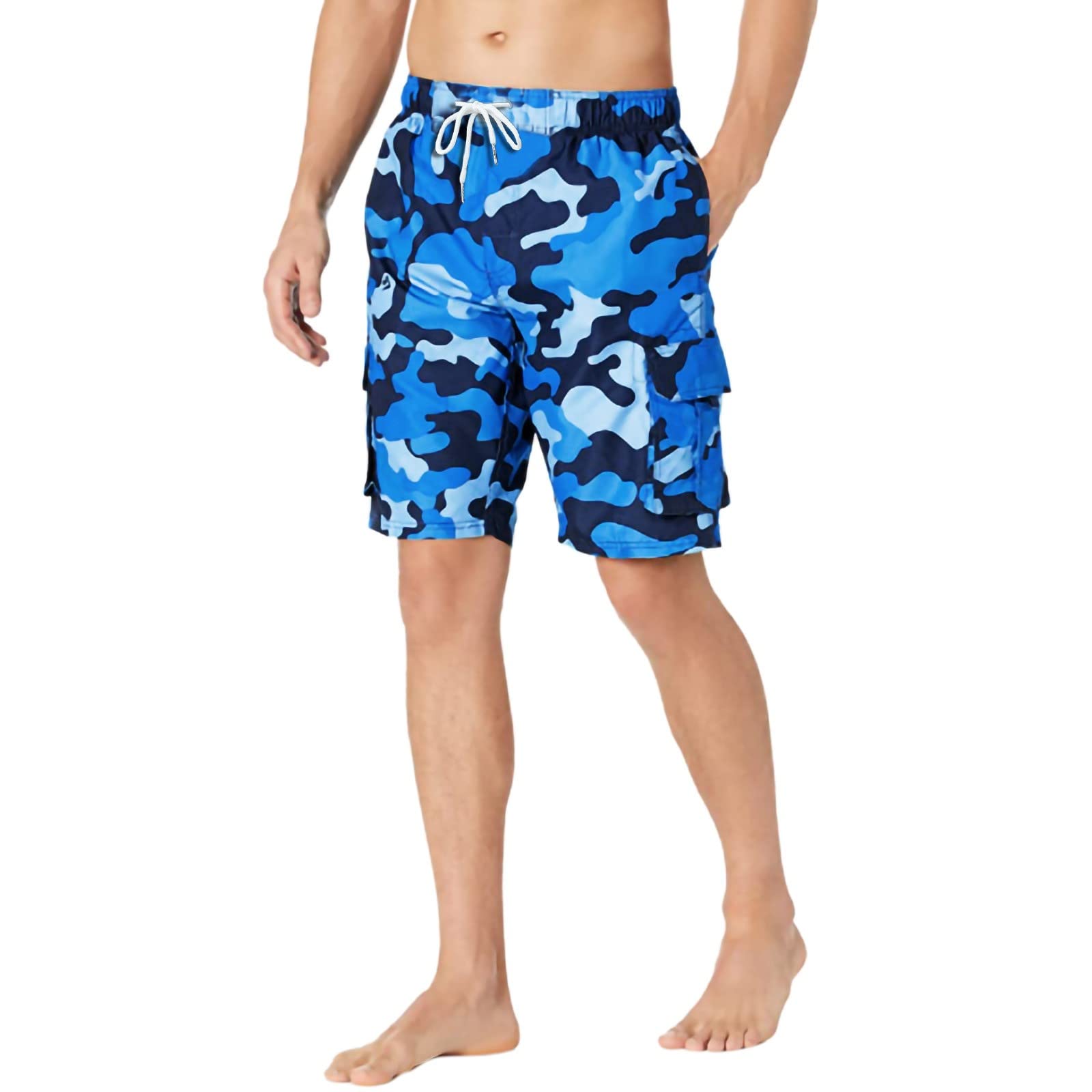 **Men's Hawaiian Swim Trunks - Quick Dry Beach Shorts with Drawstring Waist for Swimming, Surfing & Vacation | Tropical Summer Board Shorts for Pool, Beach & Holiday**