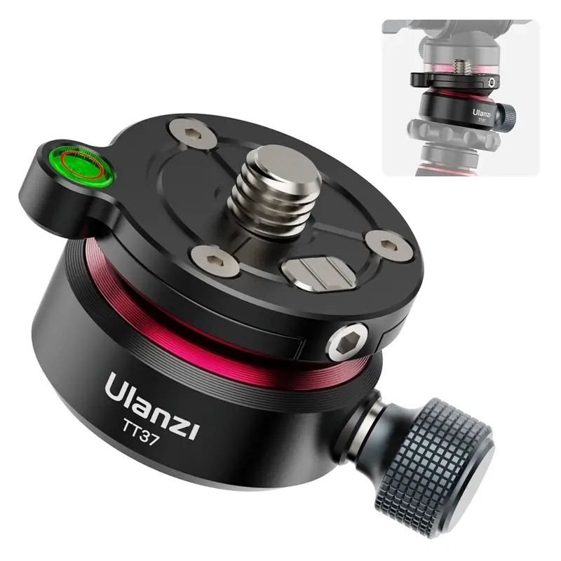 Ulanzi TT37 Mini Leveling Base for Tripod Head T065GBB1 - Compact Tripod Leveling Base for DSLR Camera, Video Shooting & Photography - Perfect for Travel, Vlogging & Outdoor Adventures