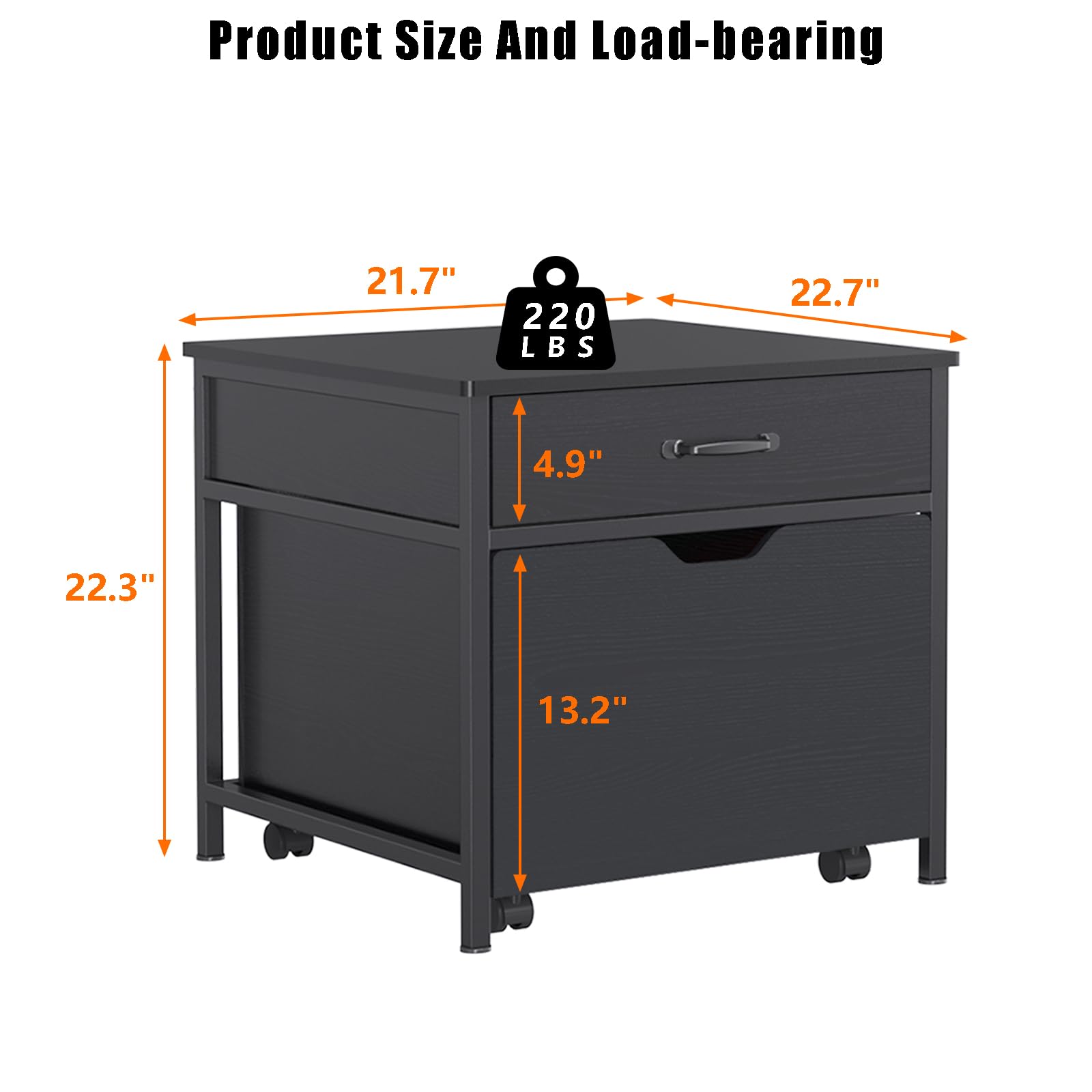 GDLF Heavy Duty Mini Fridge Stand with Storage & Rolling Cabinet - 220LBS Capacity Tabletop for Dorm, Apartment, Office, Bedroom - Perfect for Small Spaces & Beverage Organization