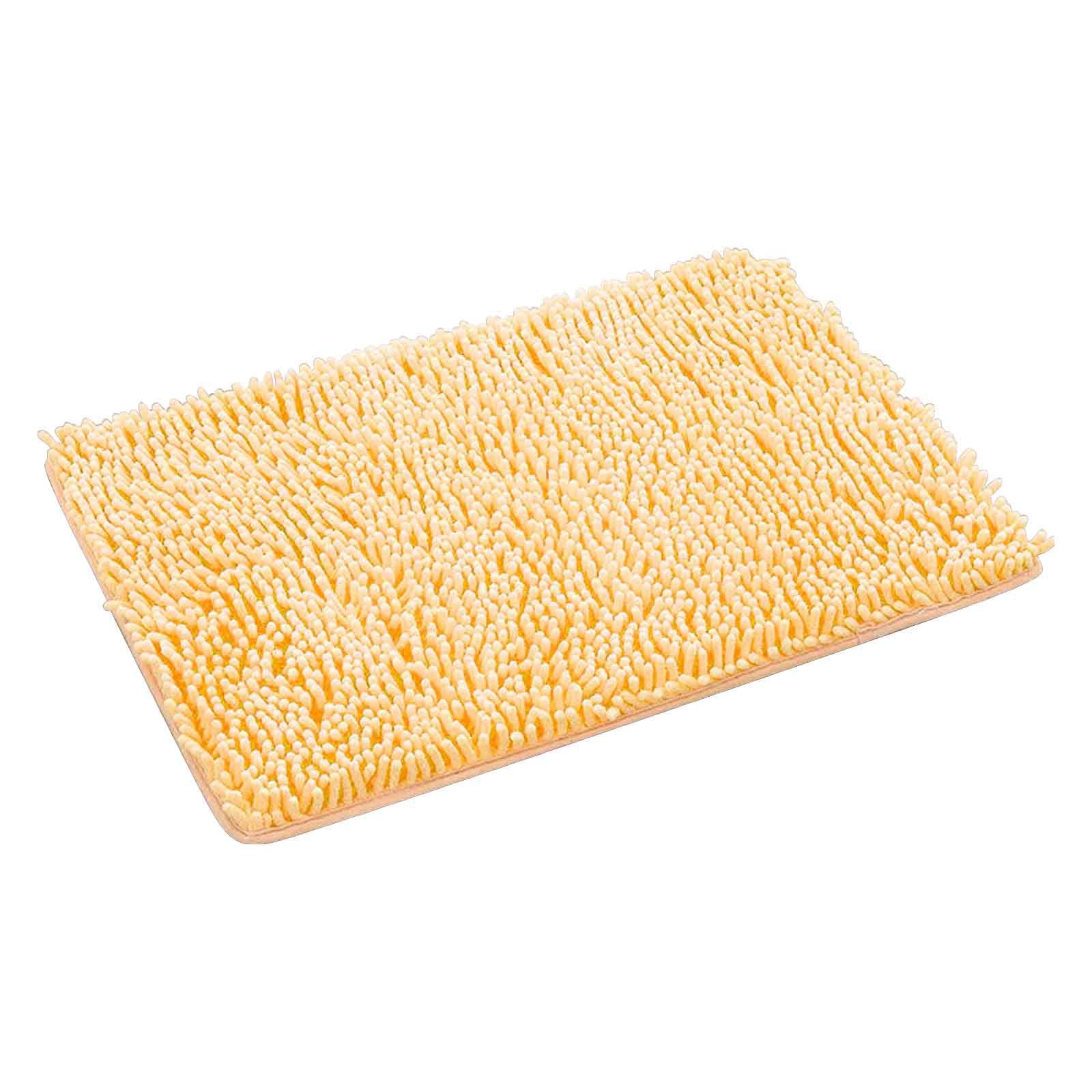 Soft Plush Bathroom Rug - Super Absorbent, Machine Washable, Non-Slip Shower Mat with Foot Pocket - Cozy Toilet Floor Mat for Bathroom, Bedroom & Laundry Room - Beige Fuzzy Bath Carpet for Adults (20