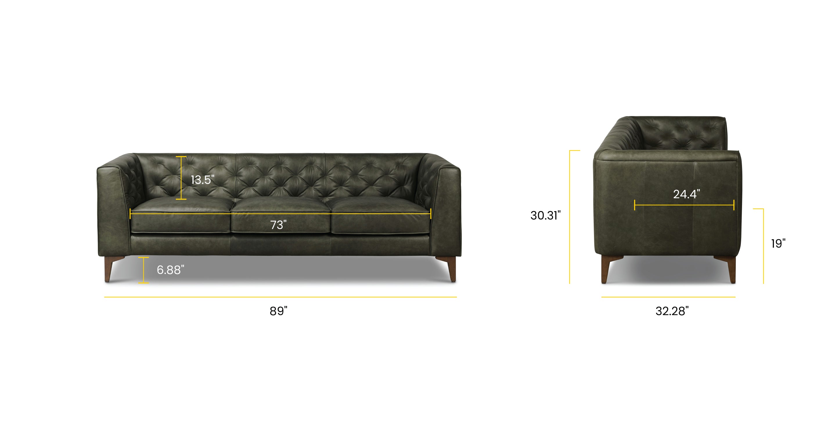 Essex Sofa - Modern Comfortable Couch for Living Room, Lounge & Office - Upholstered Fabric Sectional with Sturdy Frame - Perfect for Relaxing, Entertaining & Small Spaces