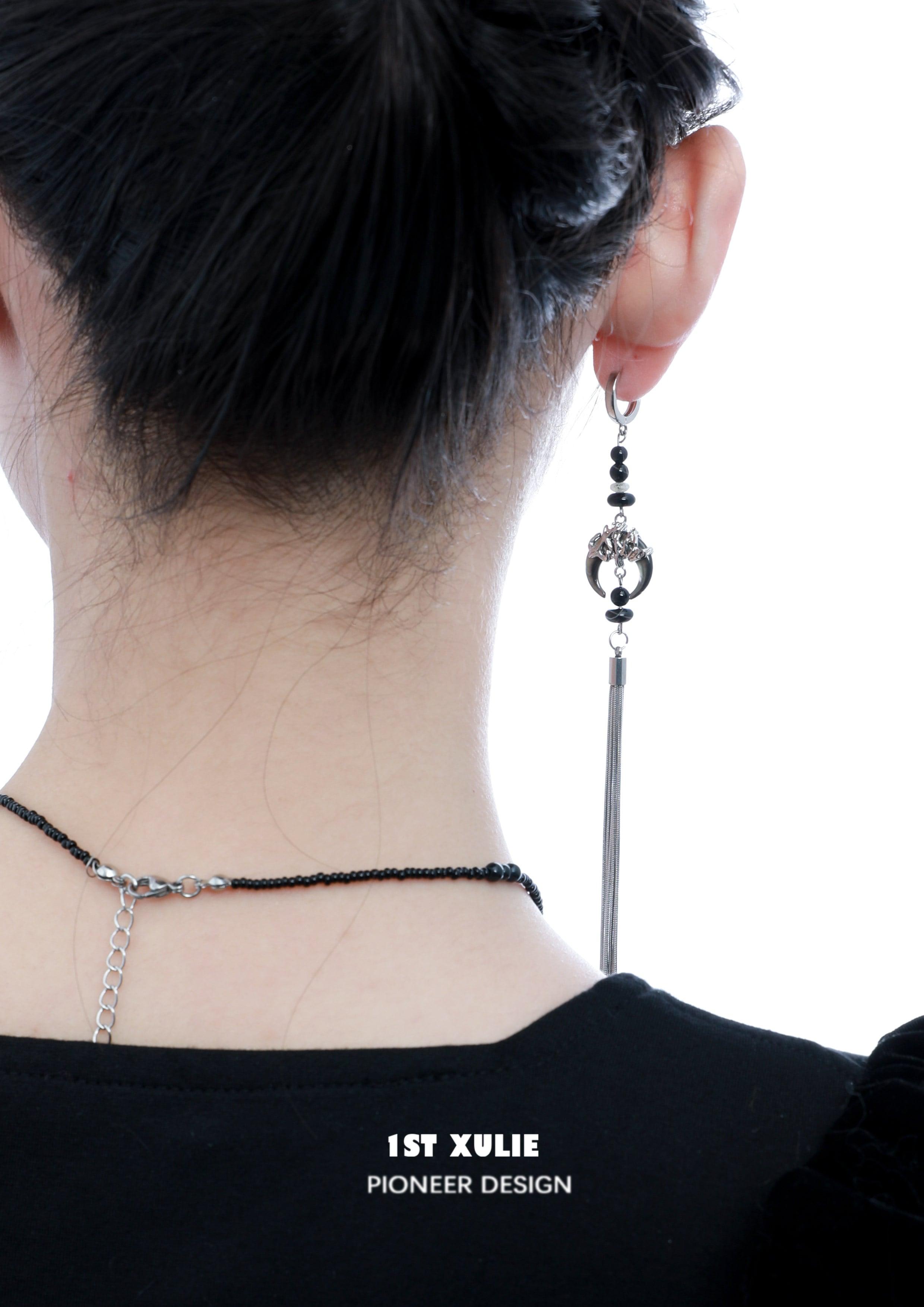 MYTH OF THE MOON S925 Sterling Silver 18K Gold Plated Agate Tassel Drop Earrings for Women - Elegant Boho Jewelry Gift for Party, Wedding & Special Occasions