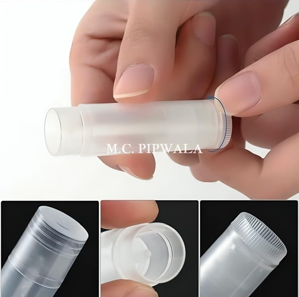 Refillable Clear Plastic Lip Gloss Tubes - Empty Lip Balm & Lipstick Containers Set (10 Pack) for DIY Cosmetics, Travel & Makeup Organizing