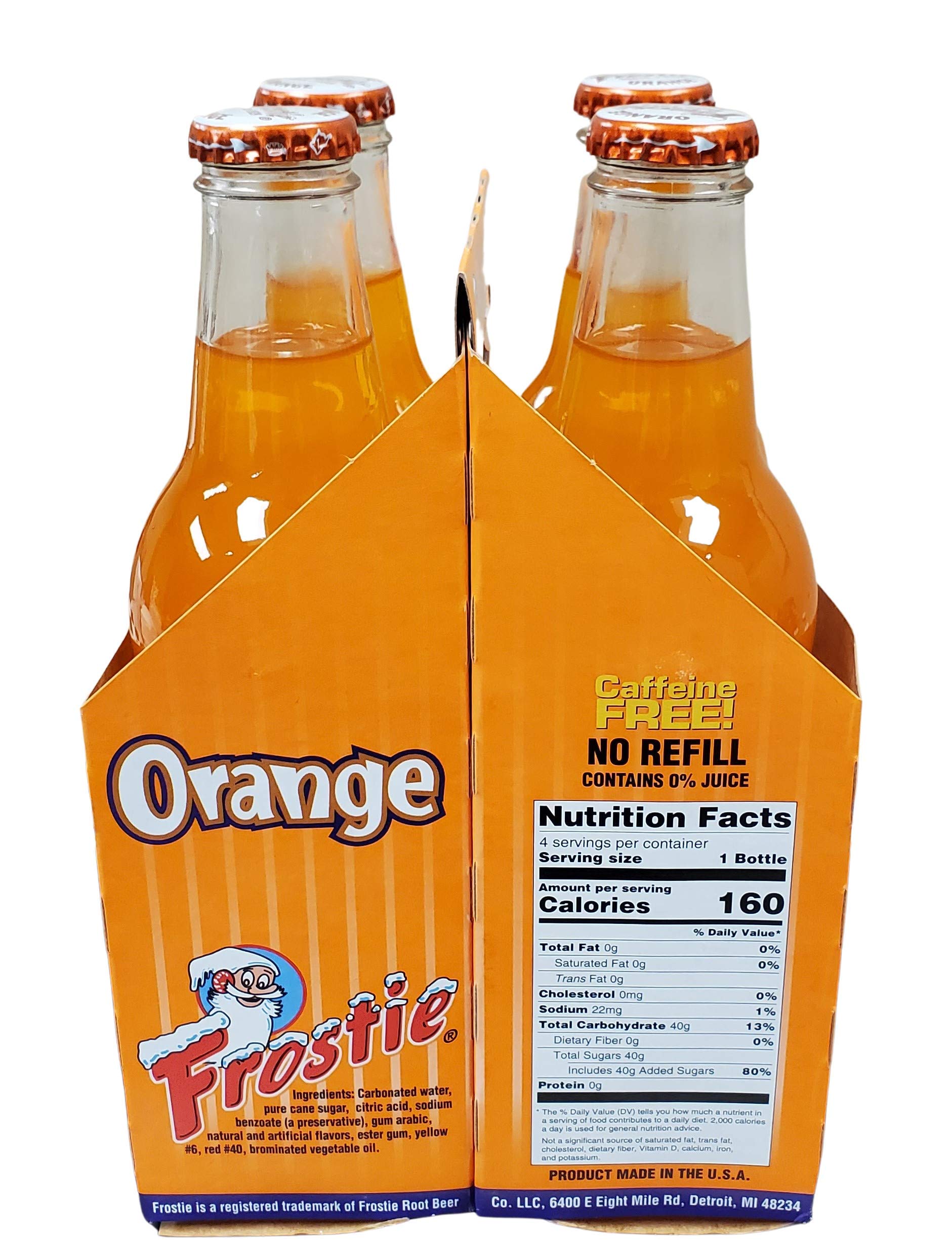 Frostie Orange Soda - 12 oz Glass Bottles (Pack of 4) | Refreshing Vintage-Style Soft Drink for Parties, BBQs & Nostalgic Treats