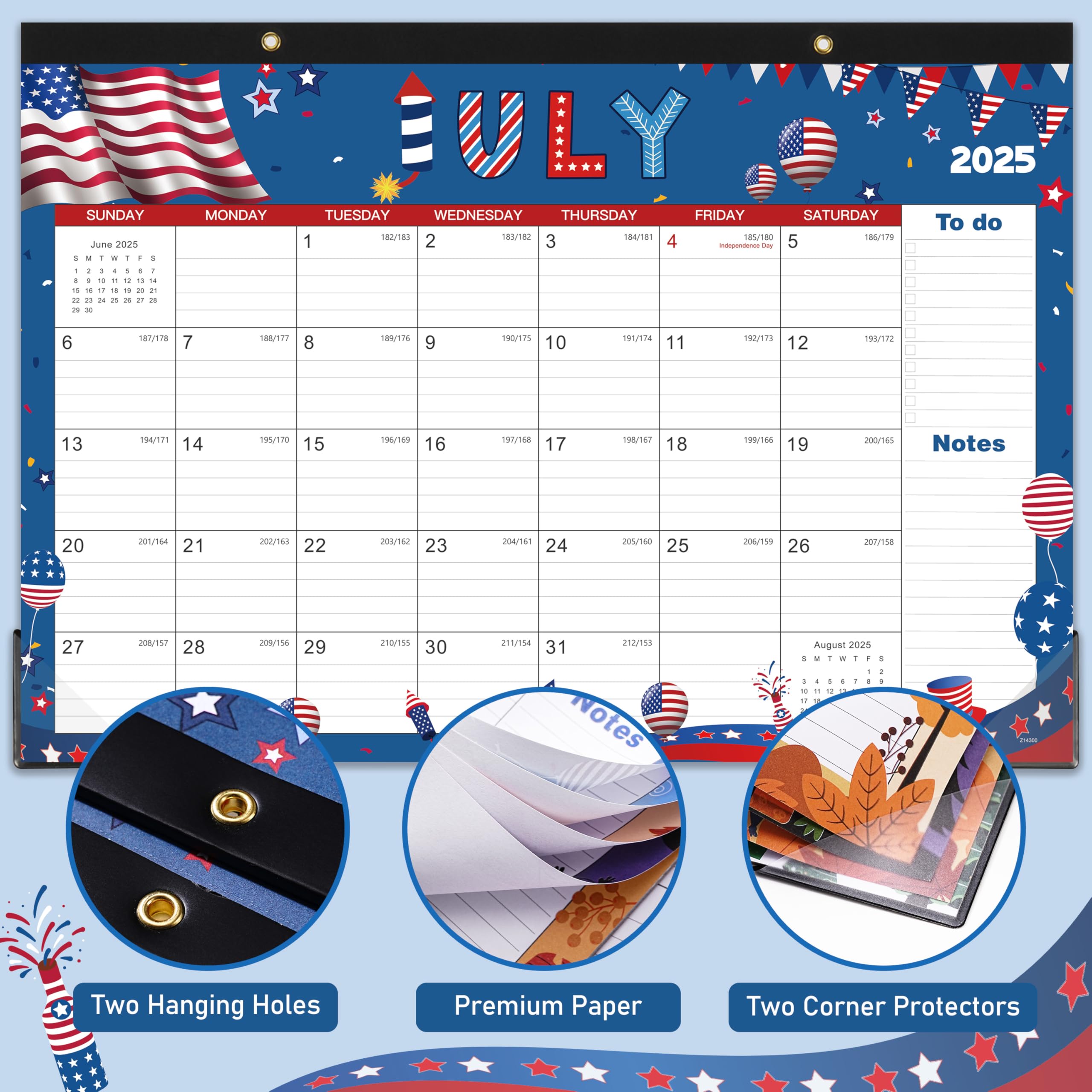 2025-2026 18-Month Desk Calendar | July 2025 - December 2026 | 17