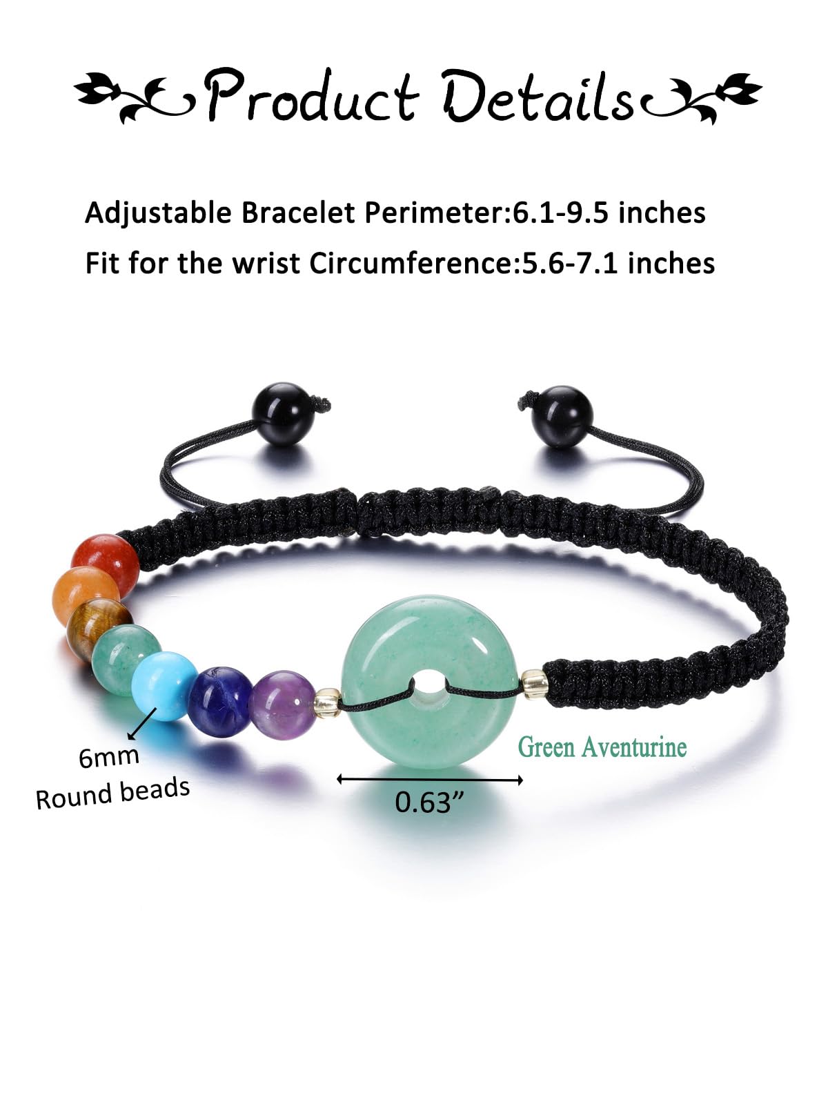 Jovivi Crystal Healing Bracelets for Women - 7 Chakra Beaded Donut Bracelet Set, Spiritual Jewelry Gifts for Meditation, Yoga & Positive Energy | Perfect for Daily Wear, Wellness Rituals & Mindful Gifting