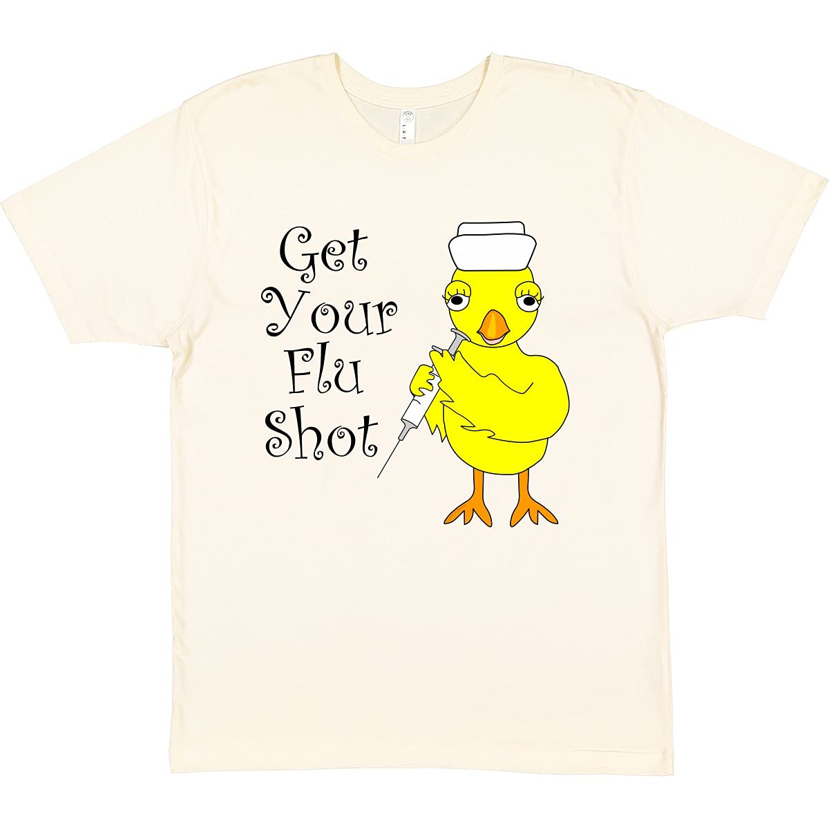 Inktastic Nurse Flu Shot Chick T-Shirt - Funny Medical Humor Apparel for Nurses, Doctors & Healthcare Workers - Perfect for Hospitals, Clinics & Nursing Schools