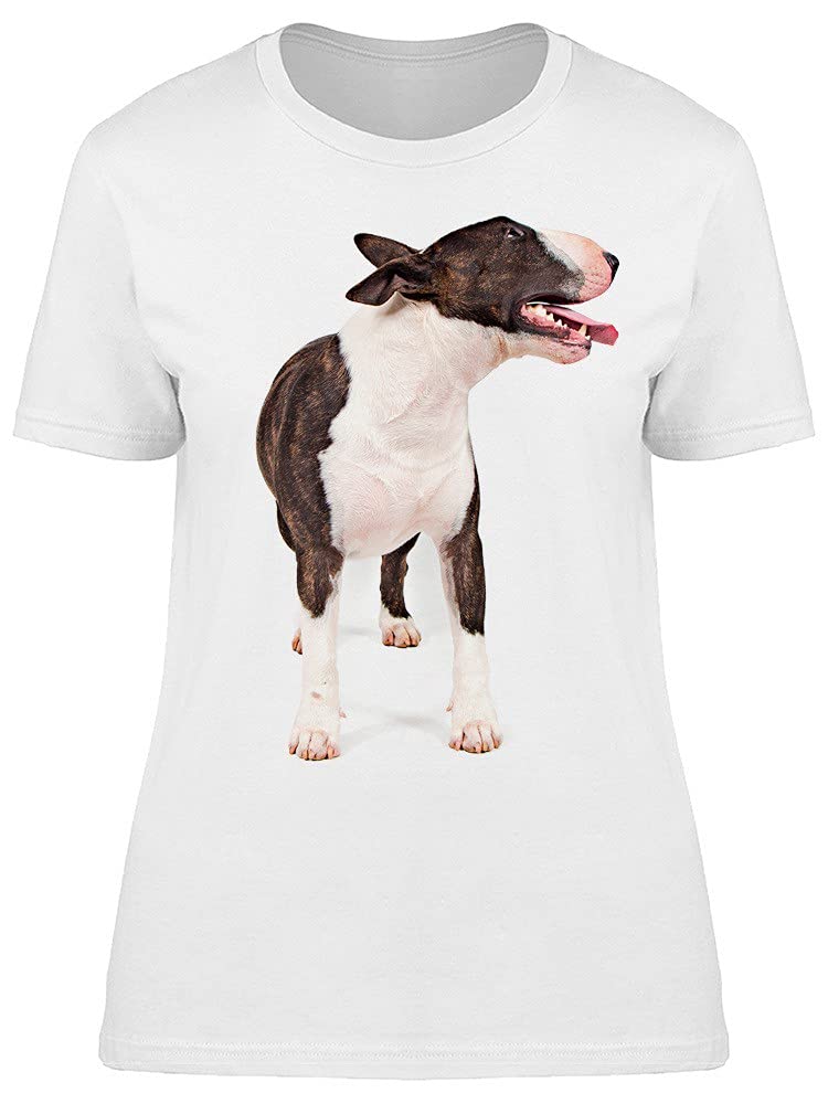 Smartprints Bull Terrier Standing Graphic Tee for Women - Casual Cotton T-Shirt for Dog Lovers, Streetwear & Everyday Wear