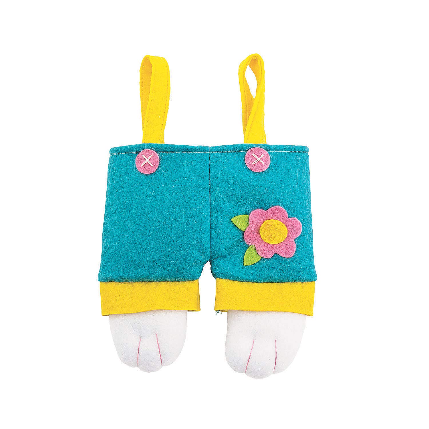 12 Pack Bunny Pants Felt Gift Bags for Easter Party Favors, Baby Shower Gifts & Holiday Celebrations - Cute Pastel Party Supplies for Kids, DIY Crafts & Festive Decorations