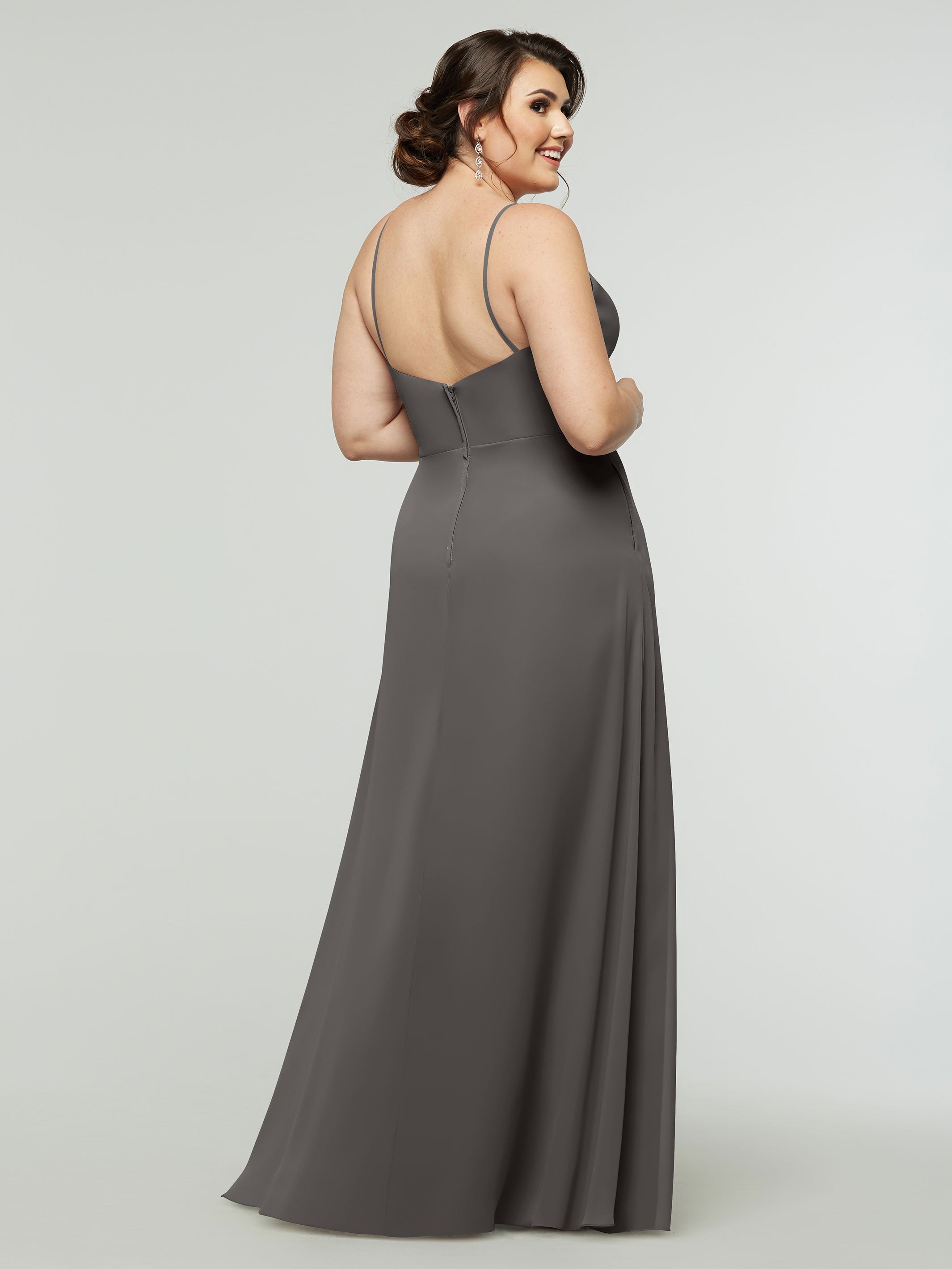 Elegant 80182 Chiffon A-Line Bridesmaid Dress with V-Neck & Spaghetti Straps - Perfect for Weddings, Formal Events & Special Occasions