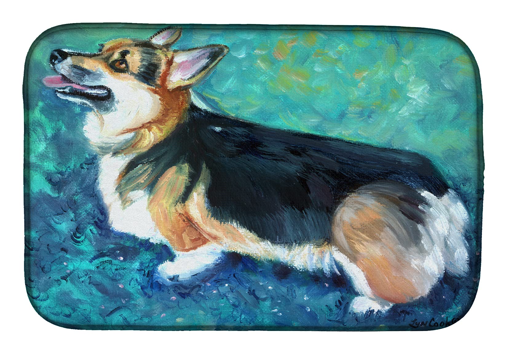 Premium Absorbent Corgi Pembroke Dish Drying Mat - 14