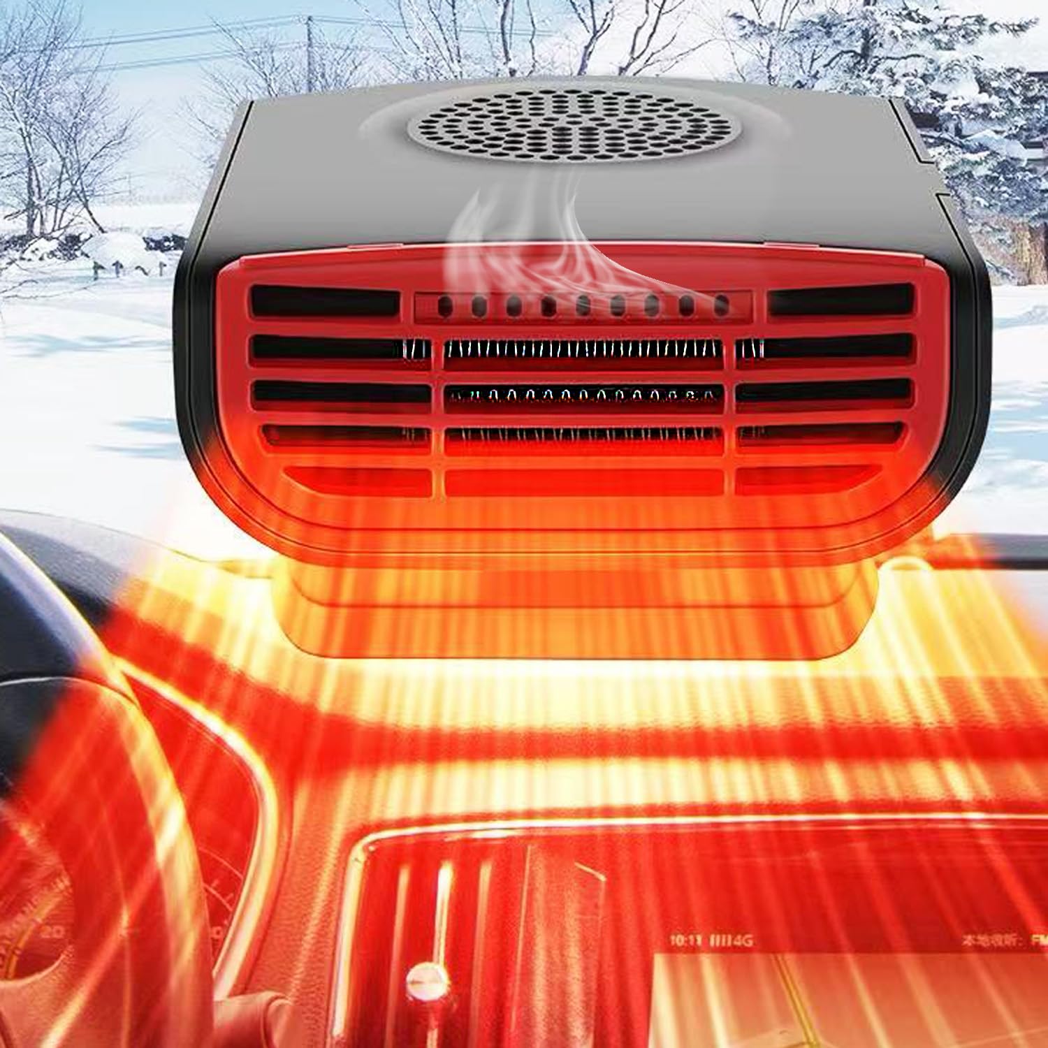 12V Portable Car Heater & Defroster - 3-in-1 Heating, Cooling Fan with 360° Rotation - Windshield Defogger & Aromatherapy Diffuser for Winter Driving, Camping, and Road Trips