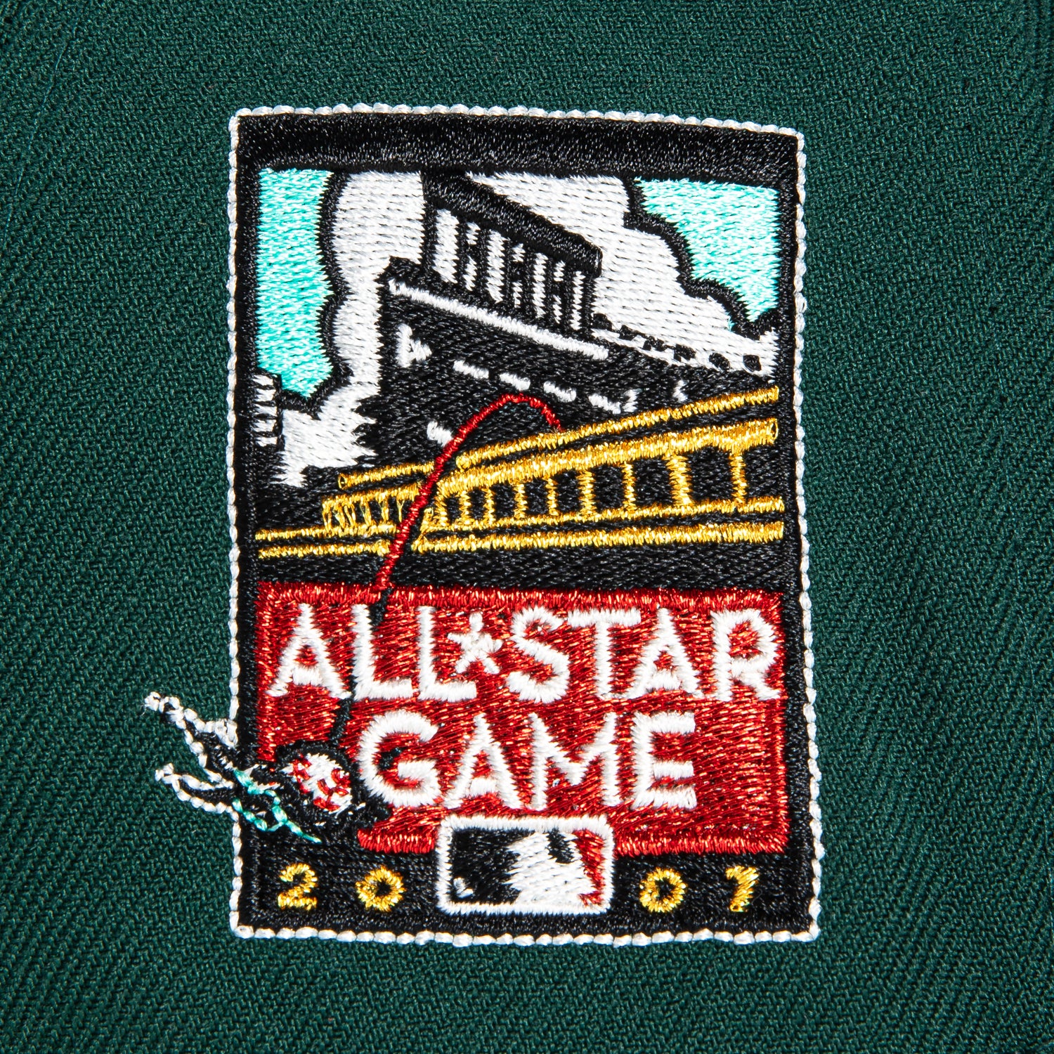 New Era 59Fifty San Francisco Giants 2007 All Star Game Patch Winter Forest Script Hat - Green & Black Baseball Cap for Men, Sports Fans & Collectors - Perfect for Baseball Games, Streetwear & Gift Giving
